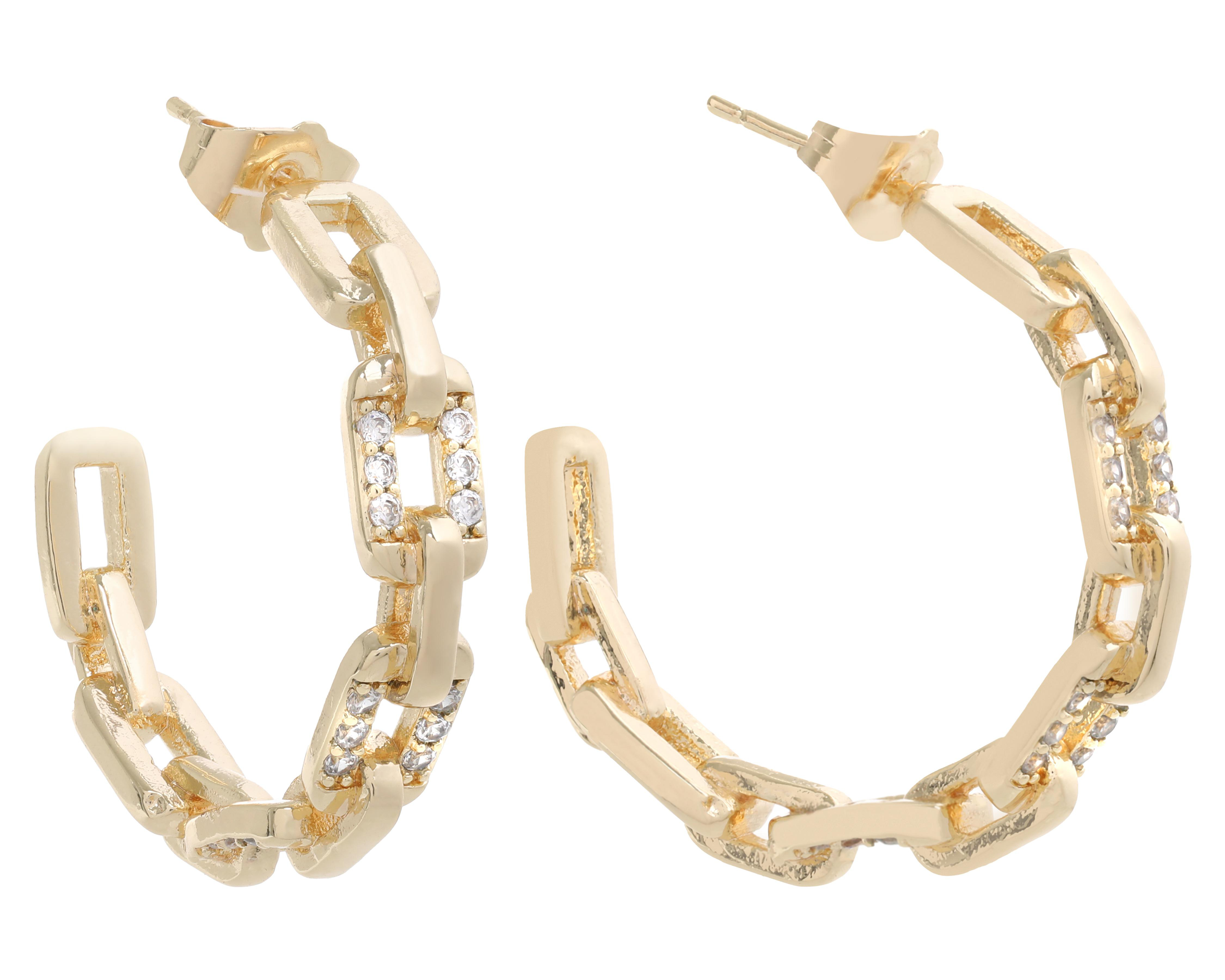 Foto 2 pulgar | Aretes de Chapa de Oro 14K