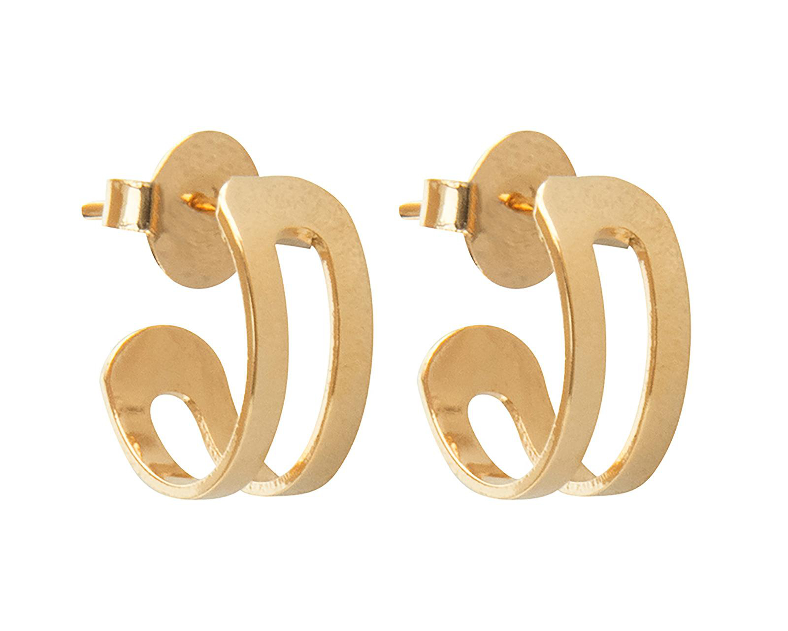 Foto 3 pulgar | Arracadas de Chapa de Oro 18K Girondela