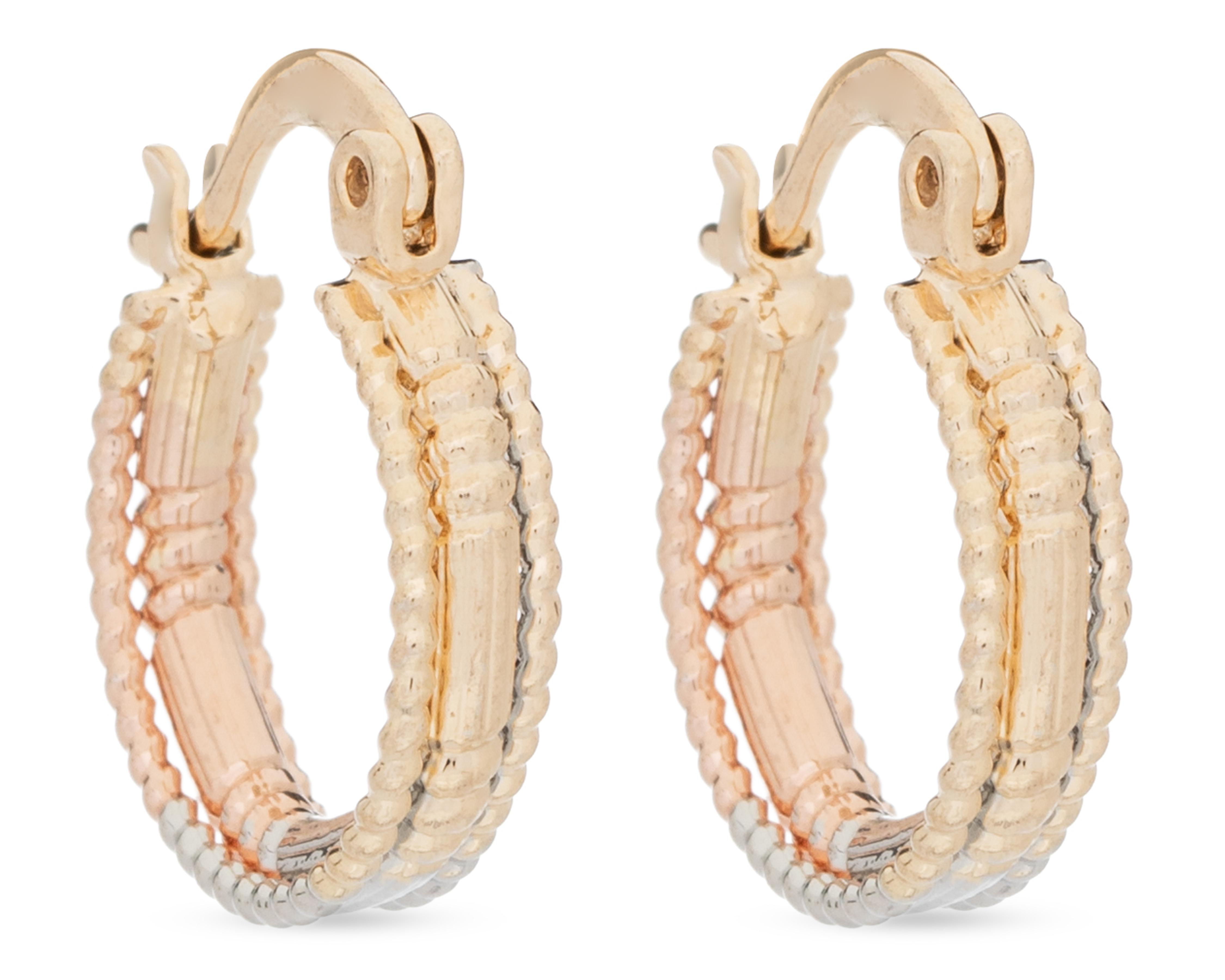 Foto 3 pulgar | Aretes de Chapa de Oro 18K Petra