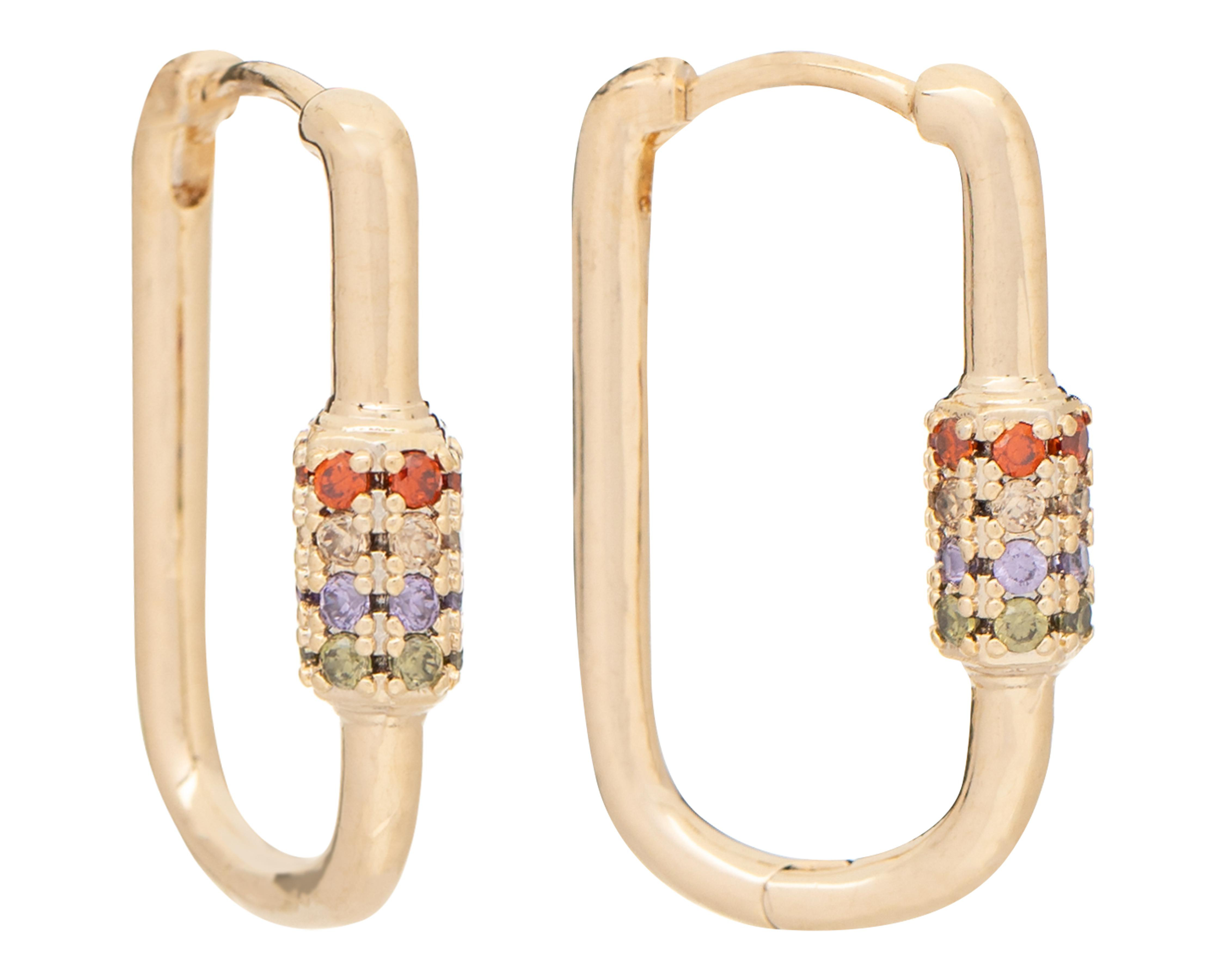 Foto 2 pulgar | Aretes de Chapa de Oro 18K Petra