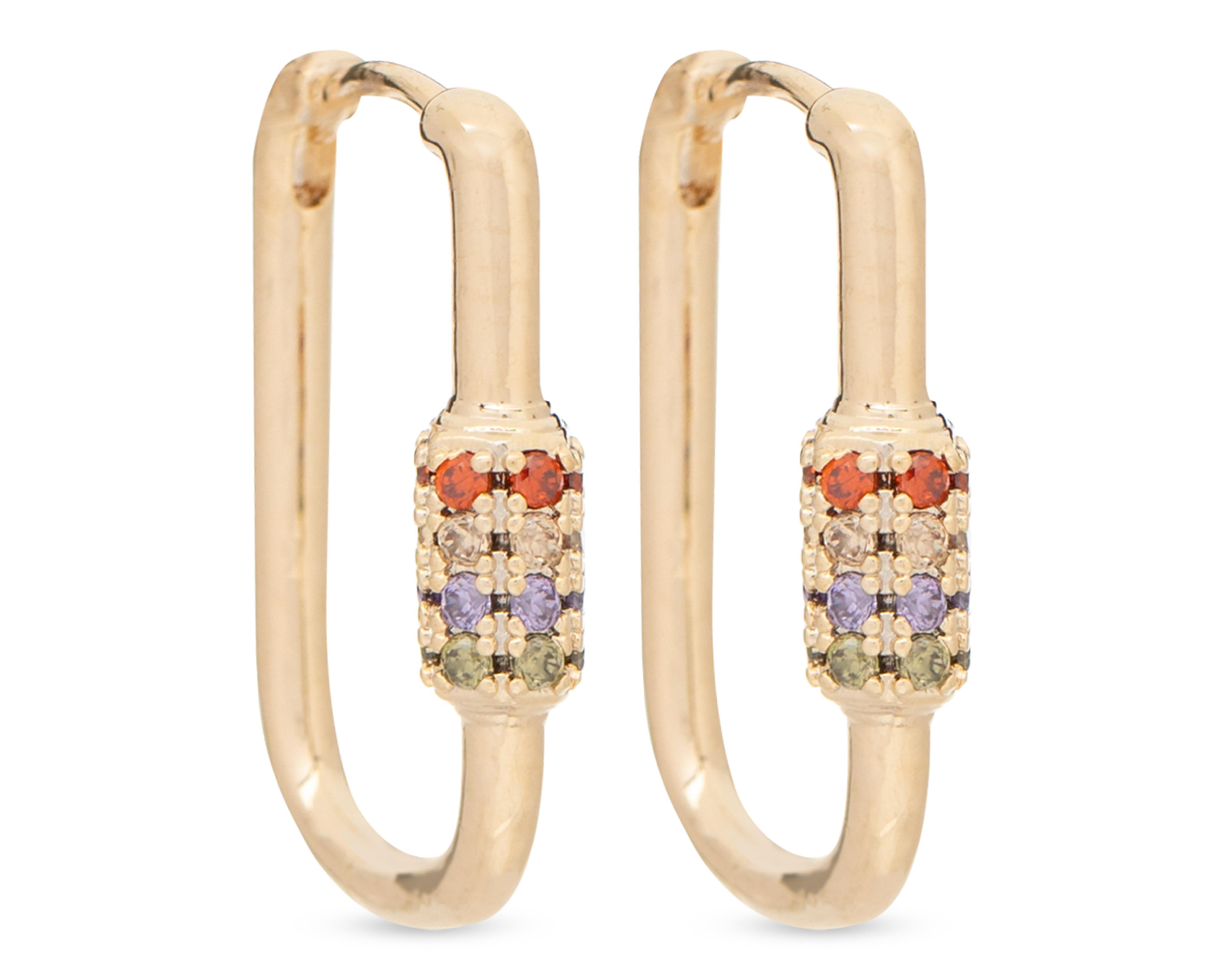 Foto 3 pulgar | Aretes de Chapa de Oro 18K Petra
