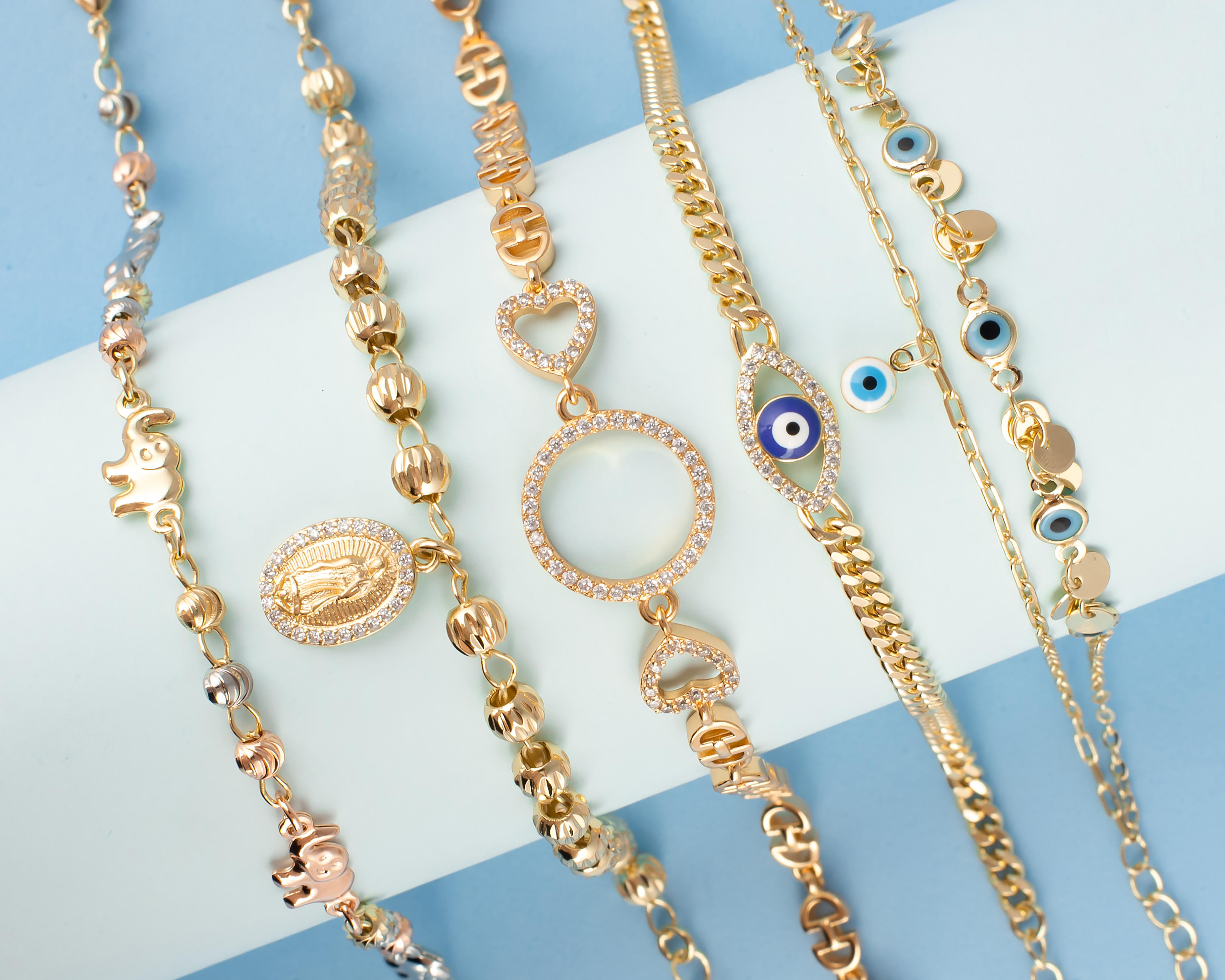 Foto 6 pulgar | Pulsera de Chapa de Oro 18K Plafer