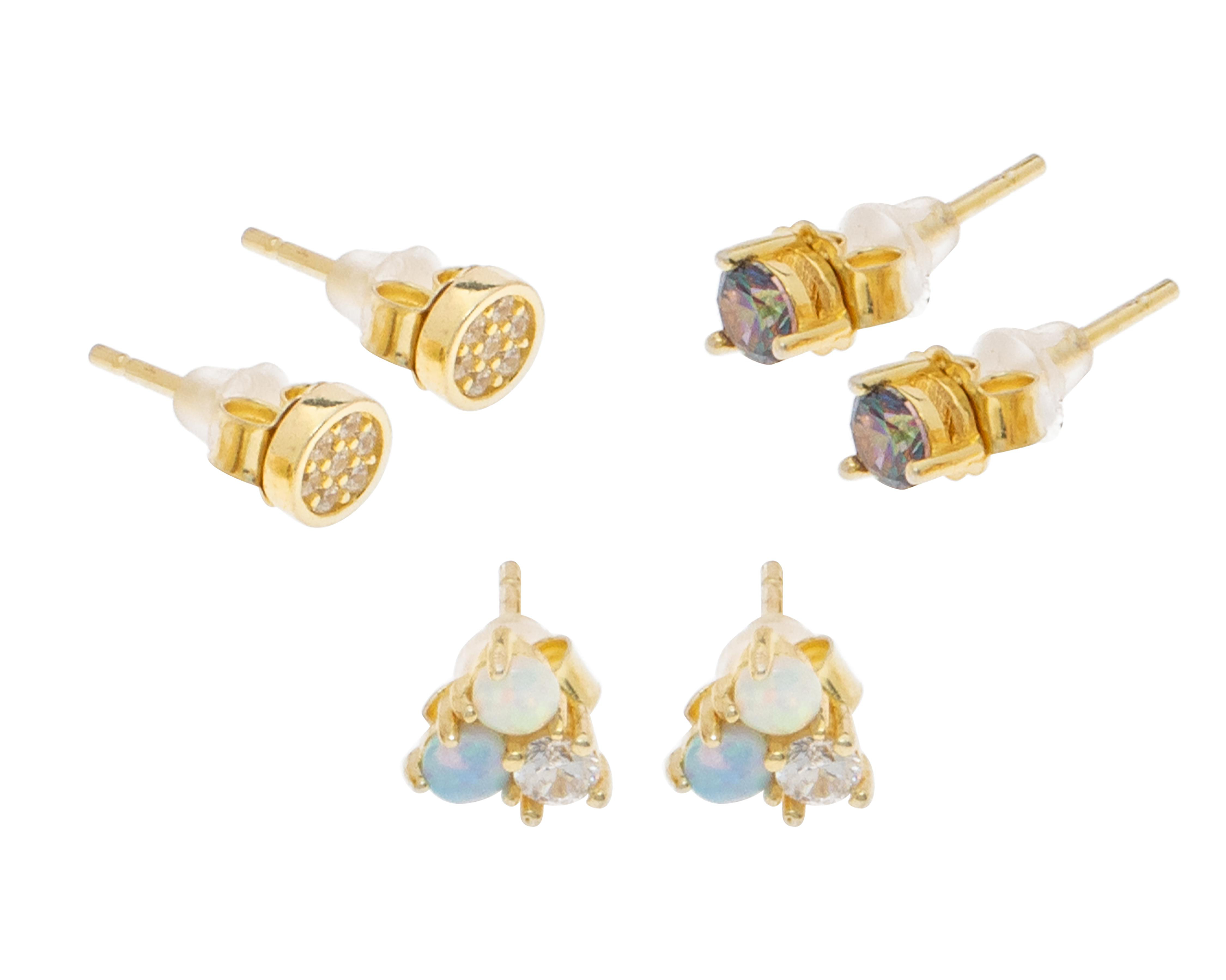 Broqueles de Plata Olivia And Jackson 3 Pares $269