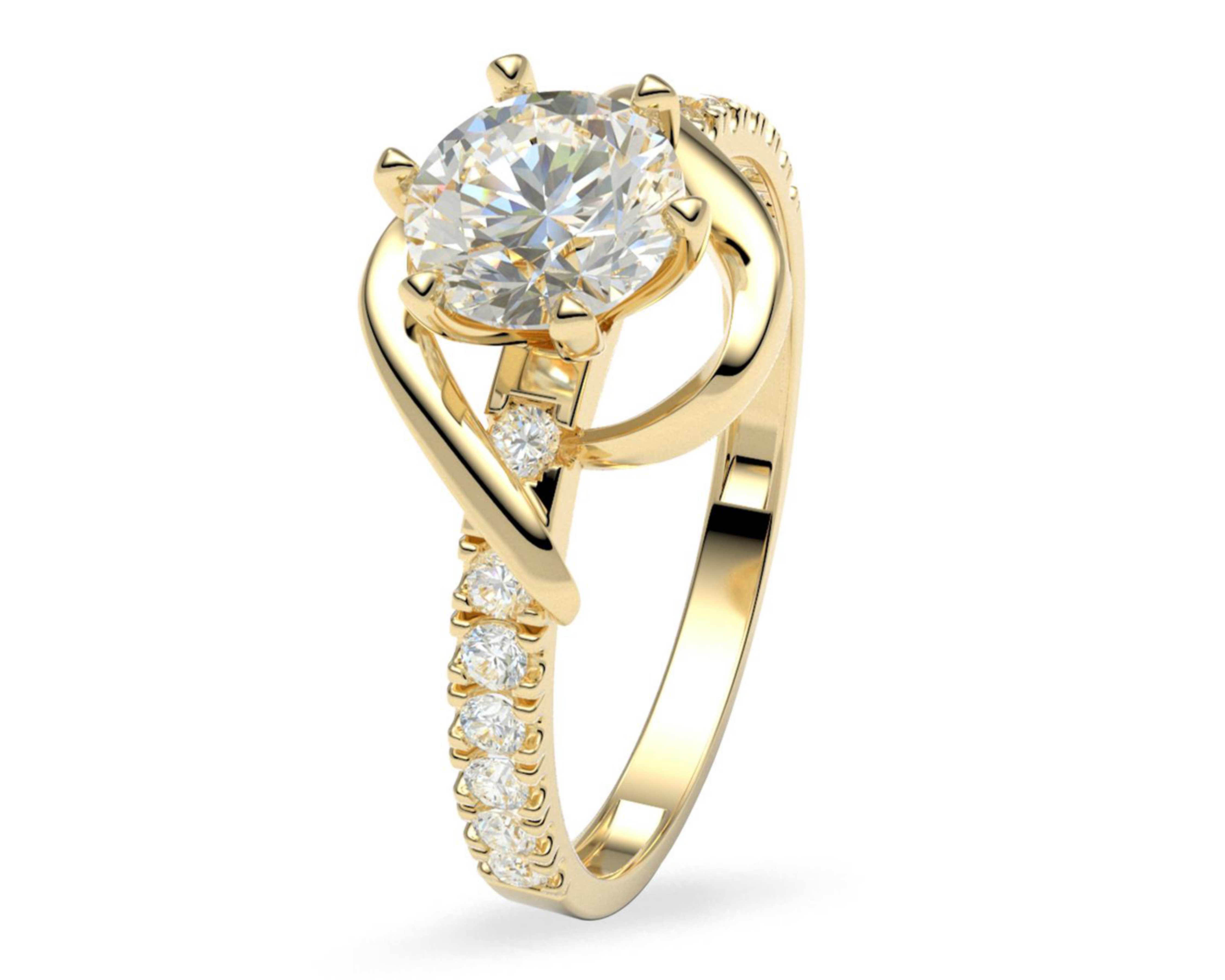 Anillo De Compromiso de Oro 14K Talla 8-8.5