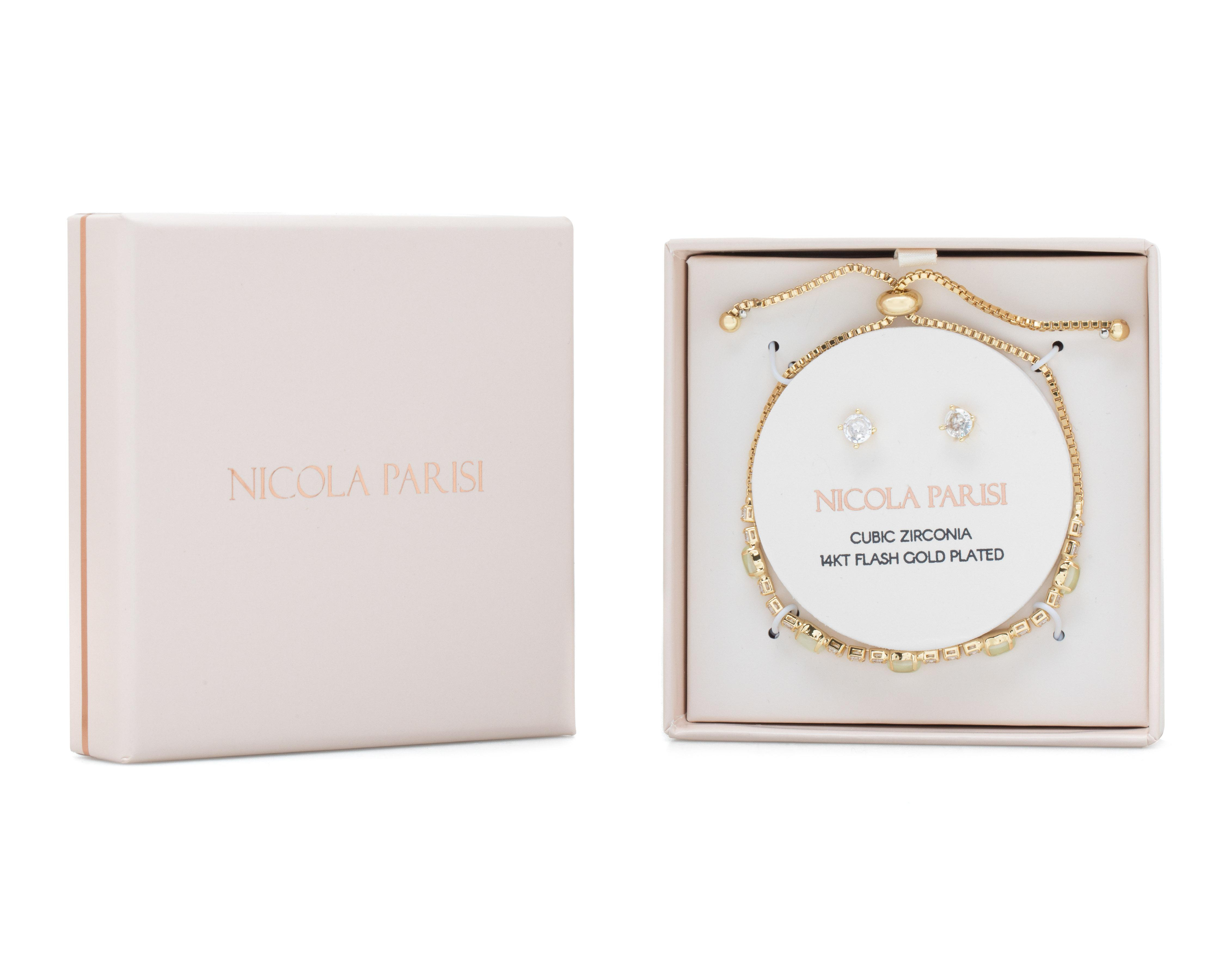 Foto 4 | Pulsera y Aretes de Chapa de Oro Nicola Parisi