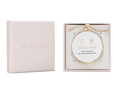 Foto 4 | Pulsera y Aretes de Chapa de Oro Nicola Parisi