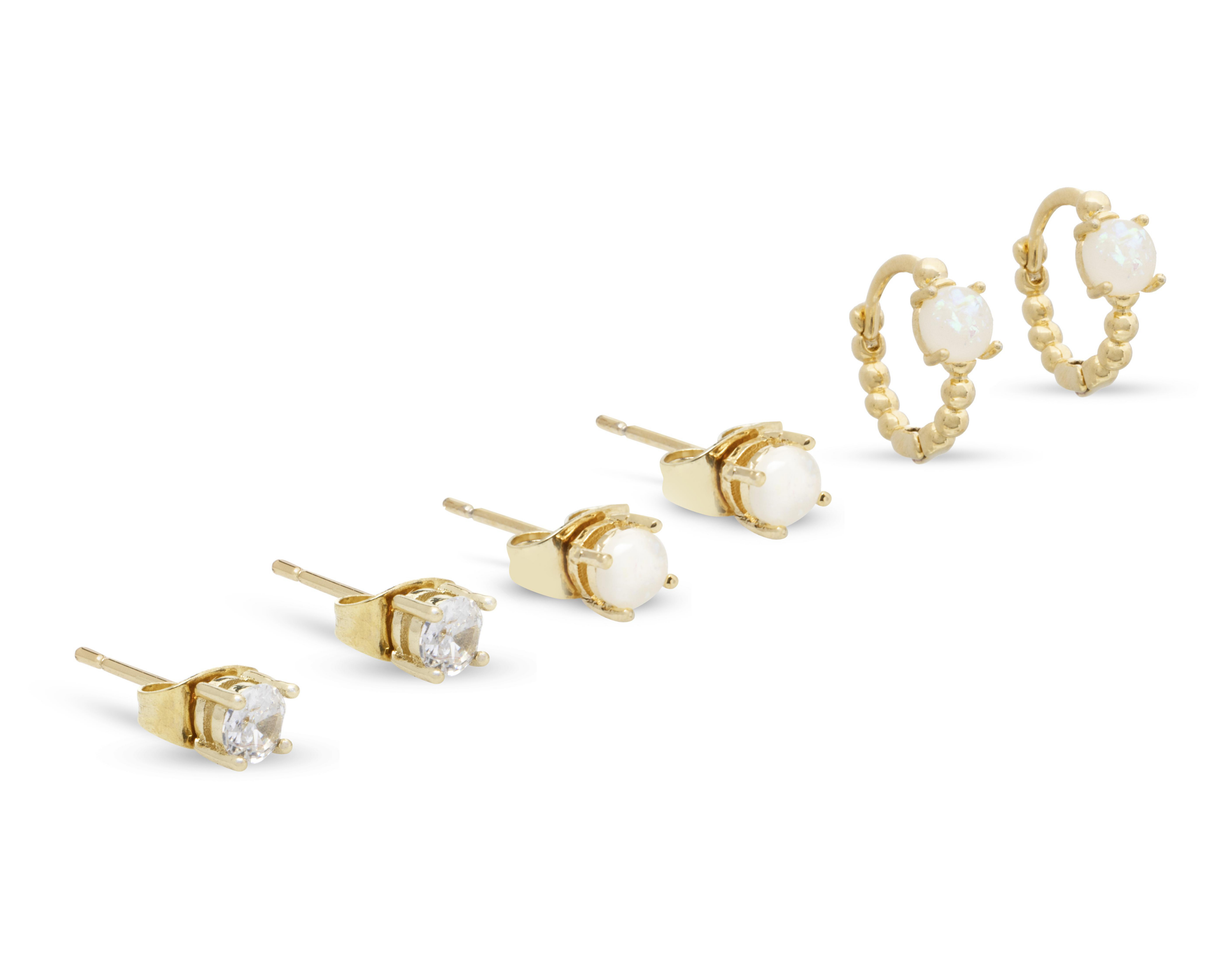 Aretes de Chapa de Oro Olivia And Jackson 3 Pares