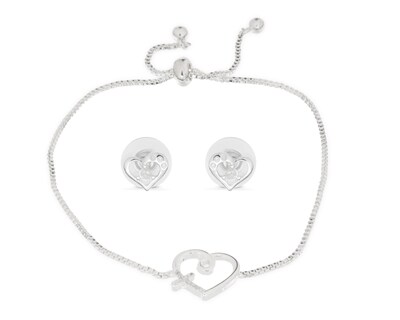 Foto 1 | Collar y Aretes de Chapa de Plata Twelve