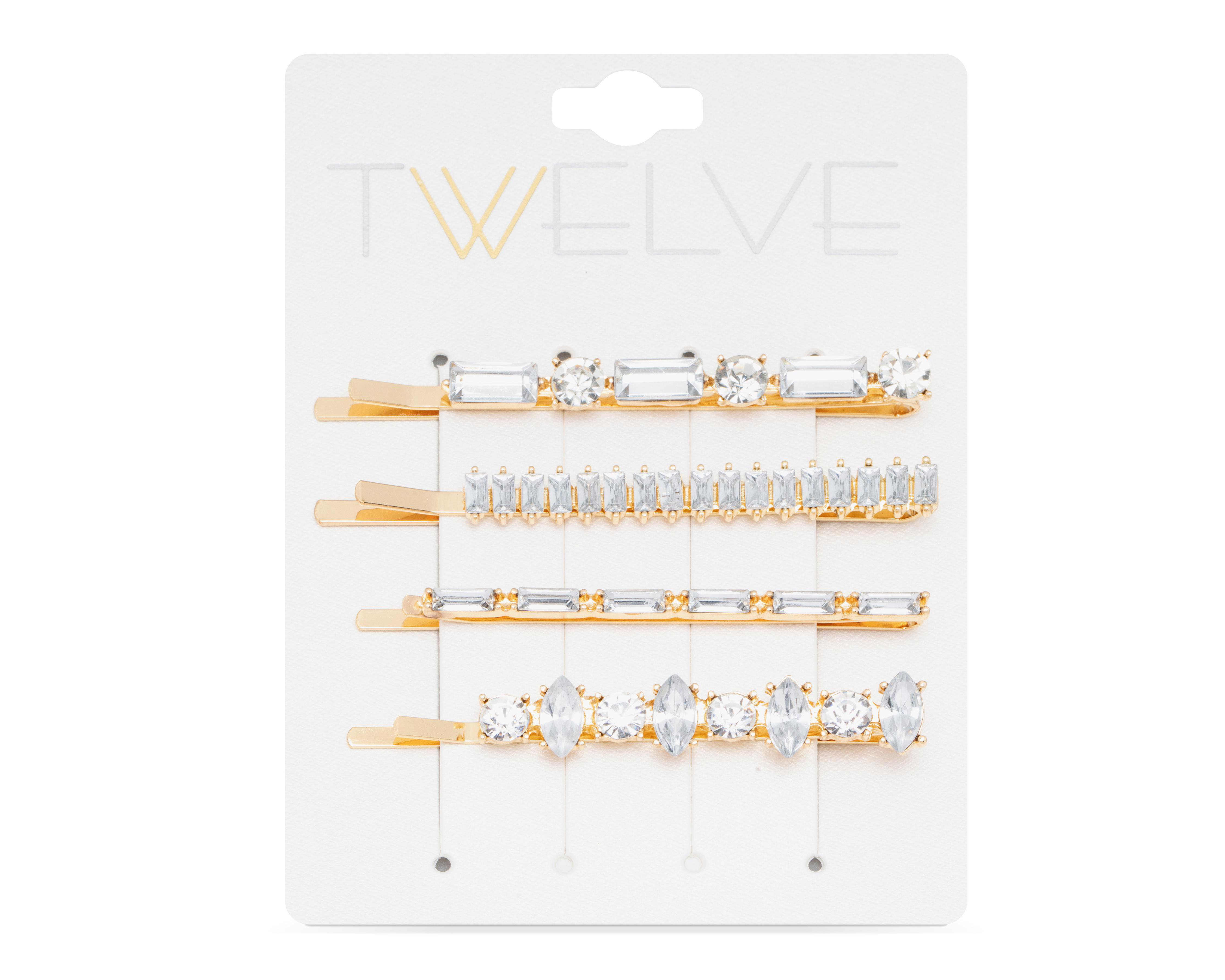 Foto 1 | Broches de Bisutería Fina para Cabello Twelve 4 Piezas