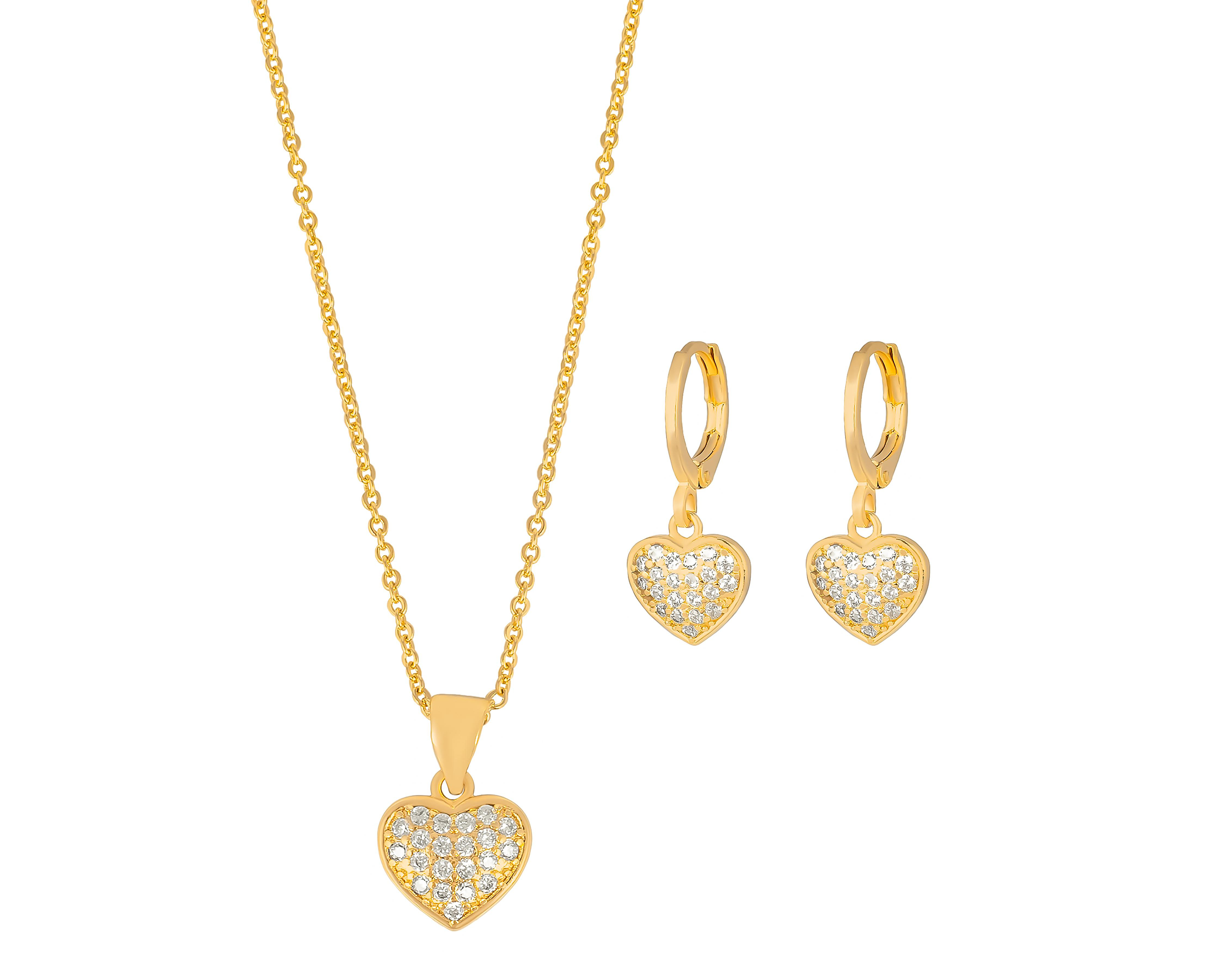 Foto 1 | Collar y Aretes de Chapa de Oro 18K Plafer