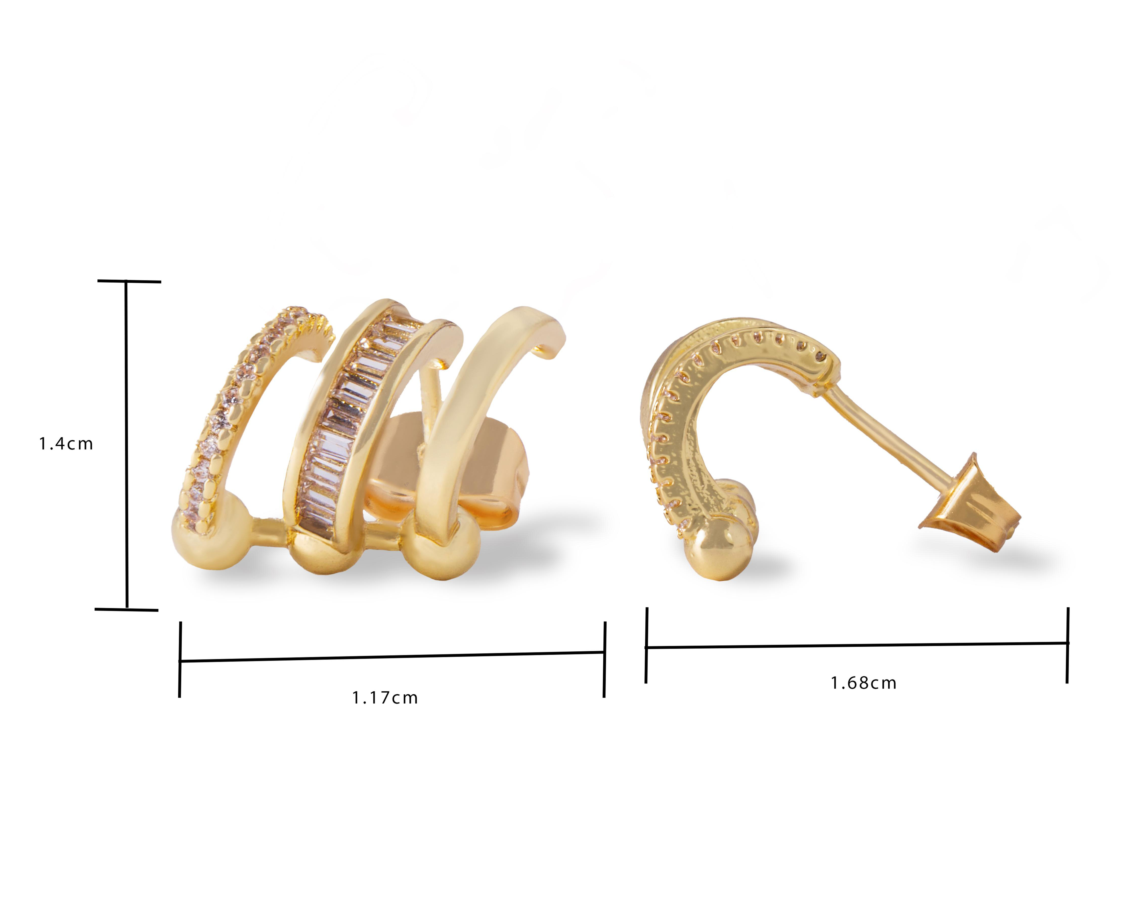 Foto 4 pulgar | Aretes de Chapa de Oro 18K Unlimited
