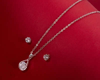 Foto 5 | Collar y Aretes de Chapa Rodio Unlimited