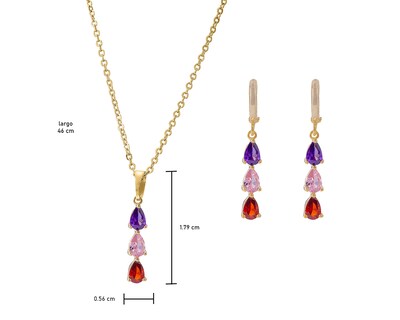 Foto 4 | Collar y Aretes de Chapa de Oro 18K Unlimited