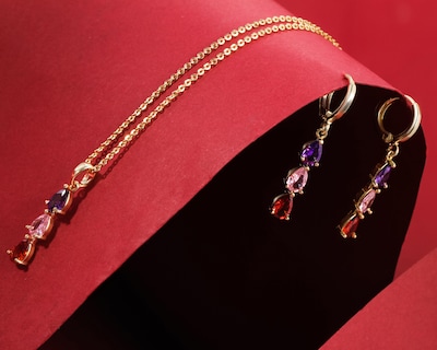 Foto 5 | Collar y Aretes de Chapa de Oro 18K Unlimited
