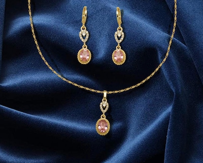 Foto 4 | Collar y Aretes de Chapa de Oro 18K Sentimientos