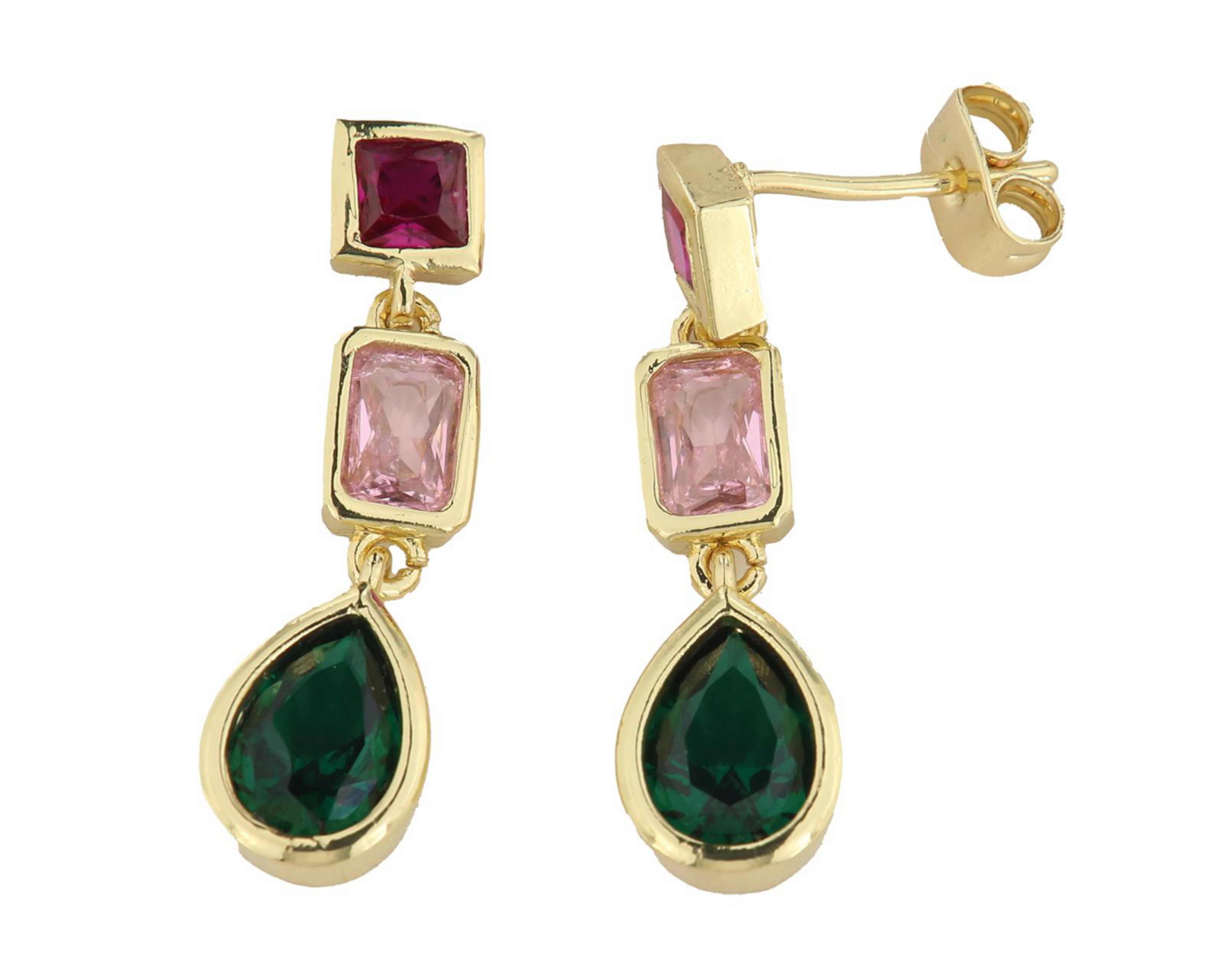 Foto 2 pulgar | Aretes de Chapa de Oro 18K Petra
