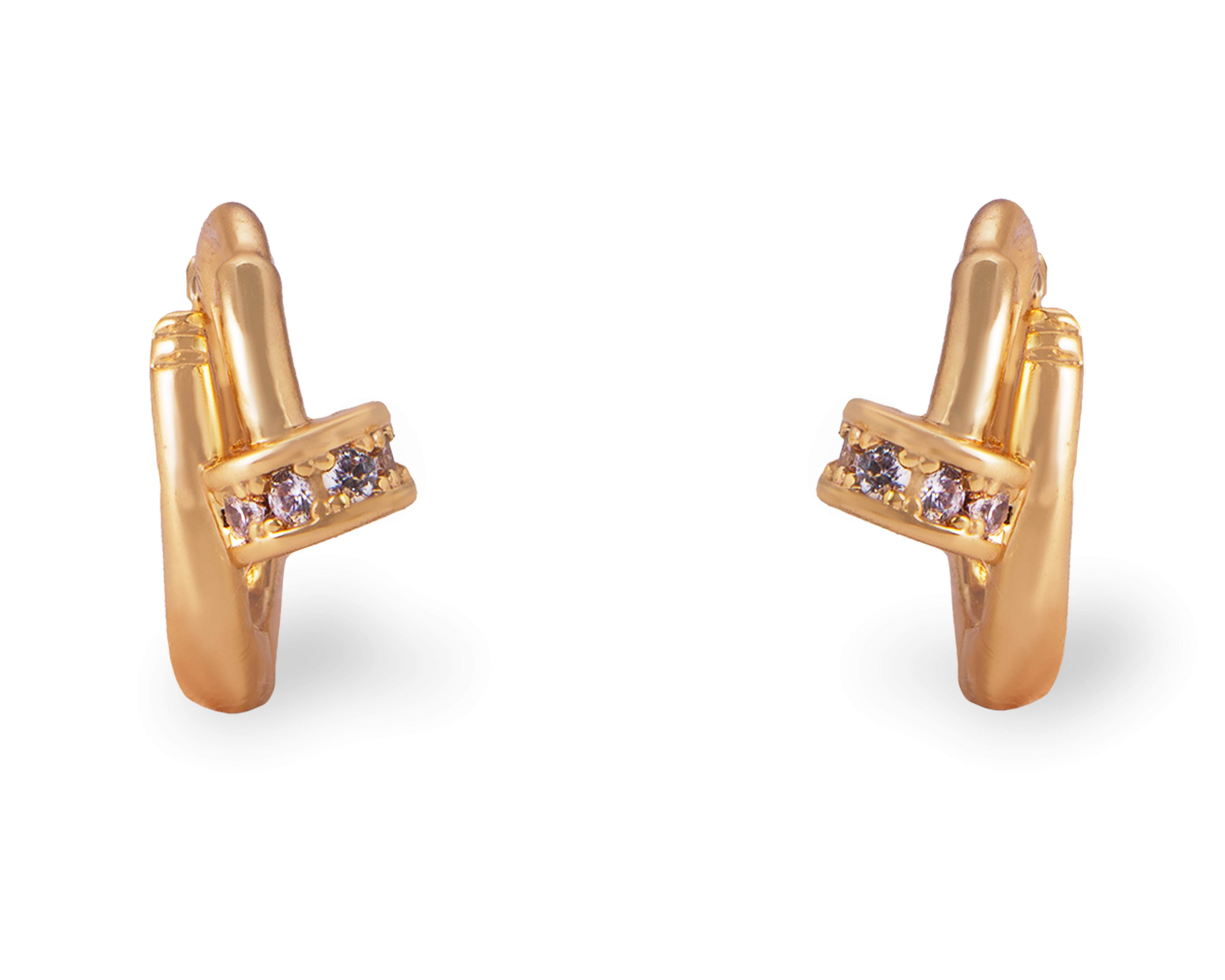 Foto 3 pulgar | Aretes de Chapa de Oro 18K Unlimited