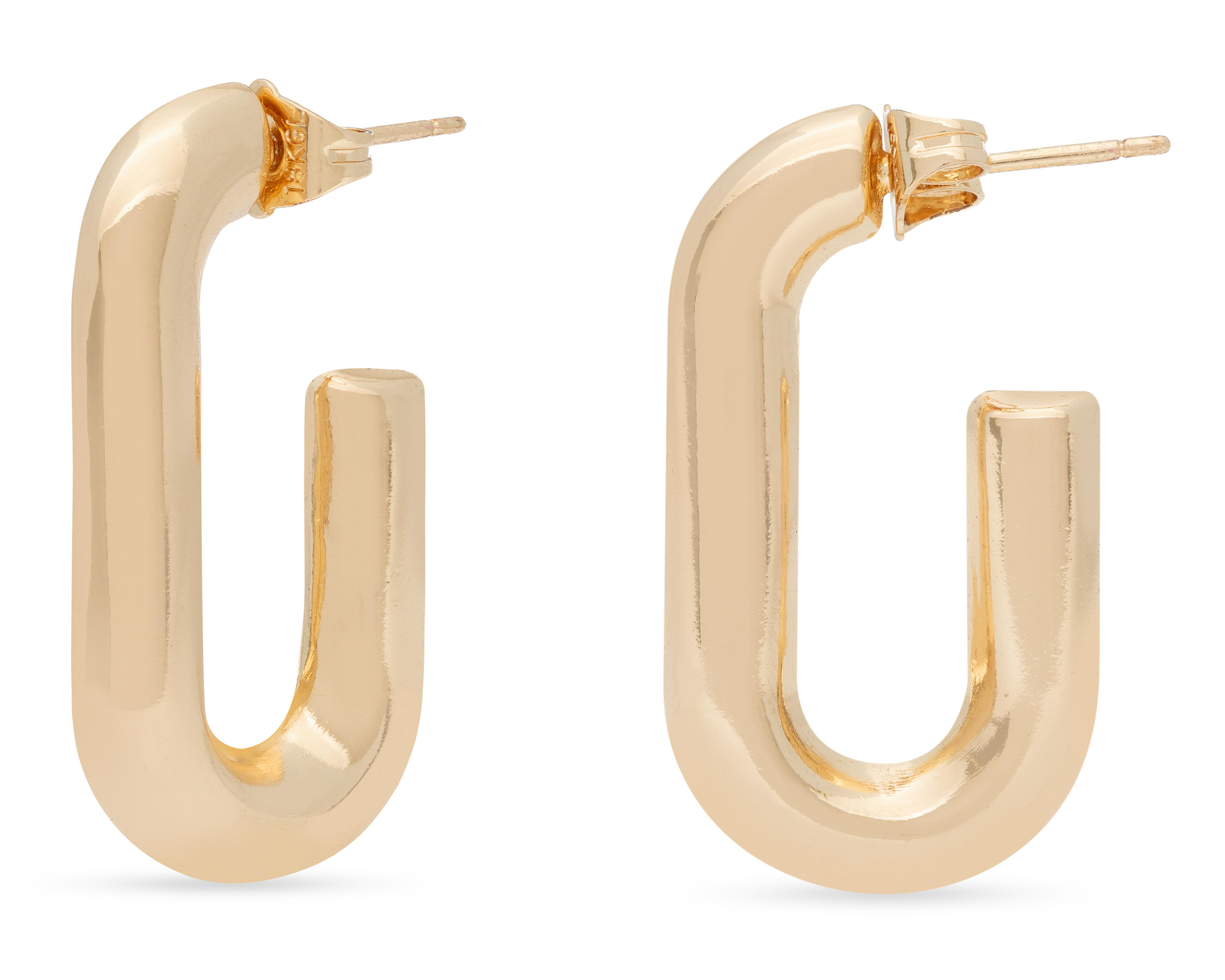 Foto 2 pulgar | Aretes de Chapa de Oro 14K Tique