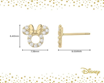 Foto 3 | Broqueles de Oro 10K Minnie Mouse Disney