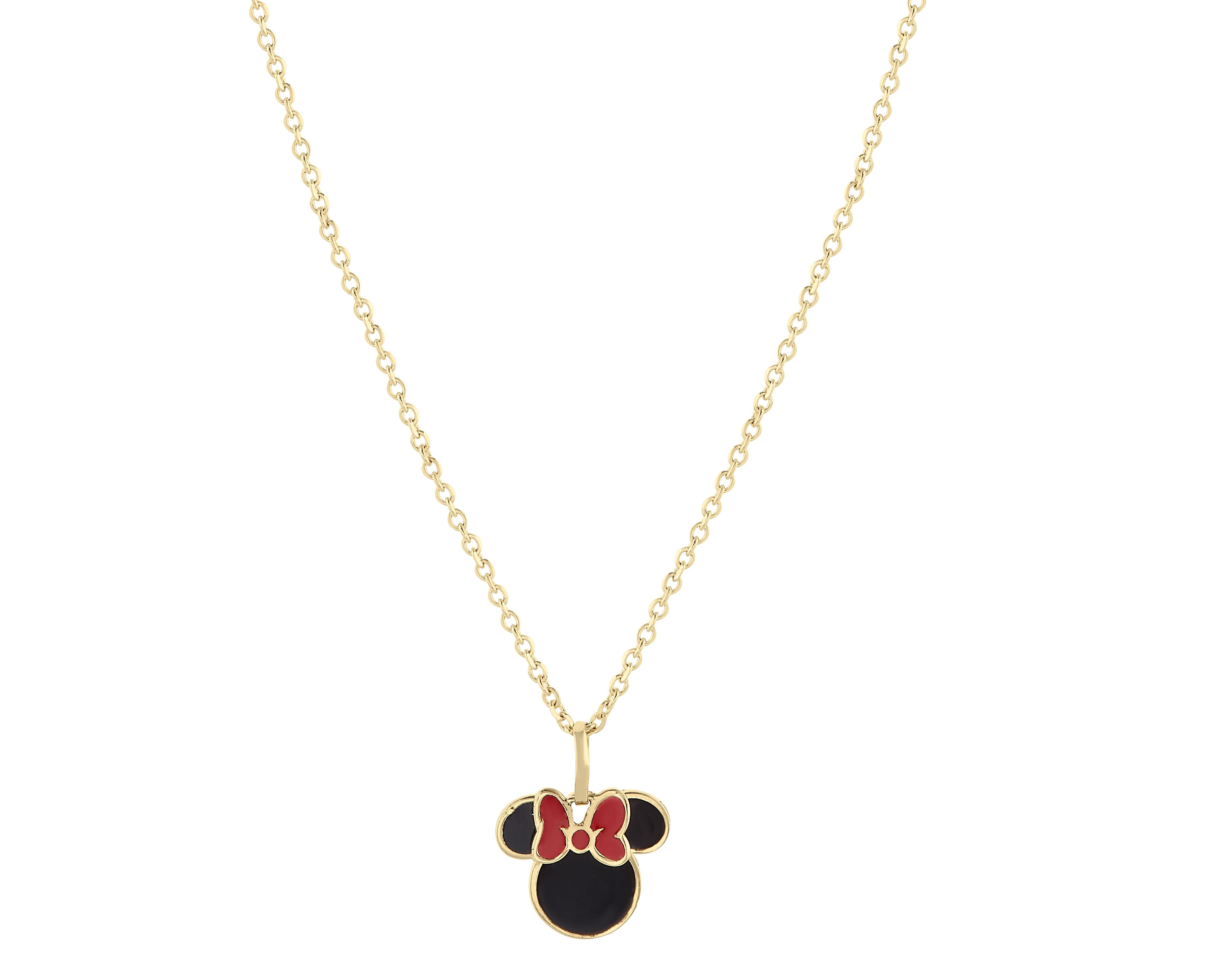 Foto 2 pulgar | Collar de Oro 10K Minnie Mouse Disney