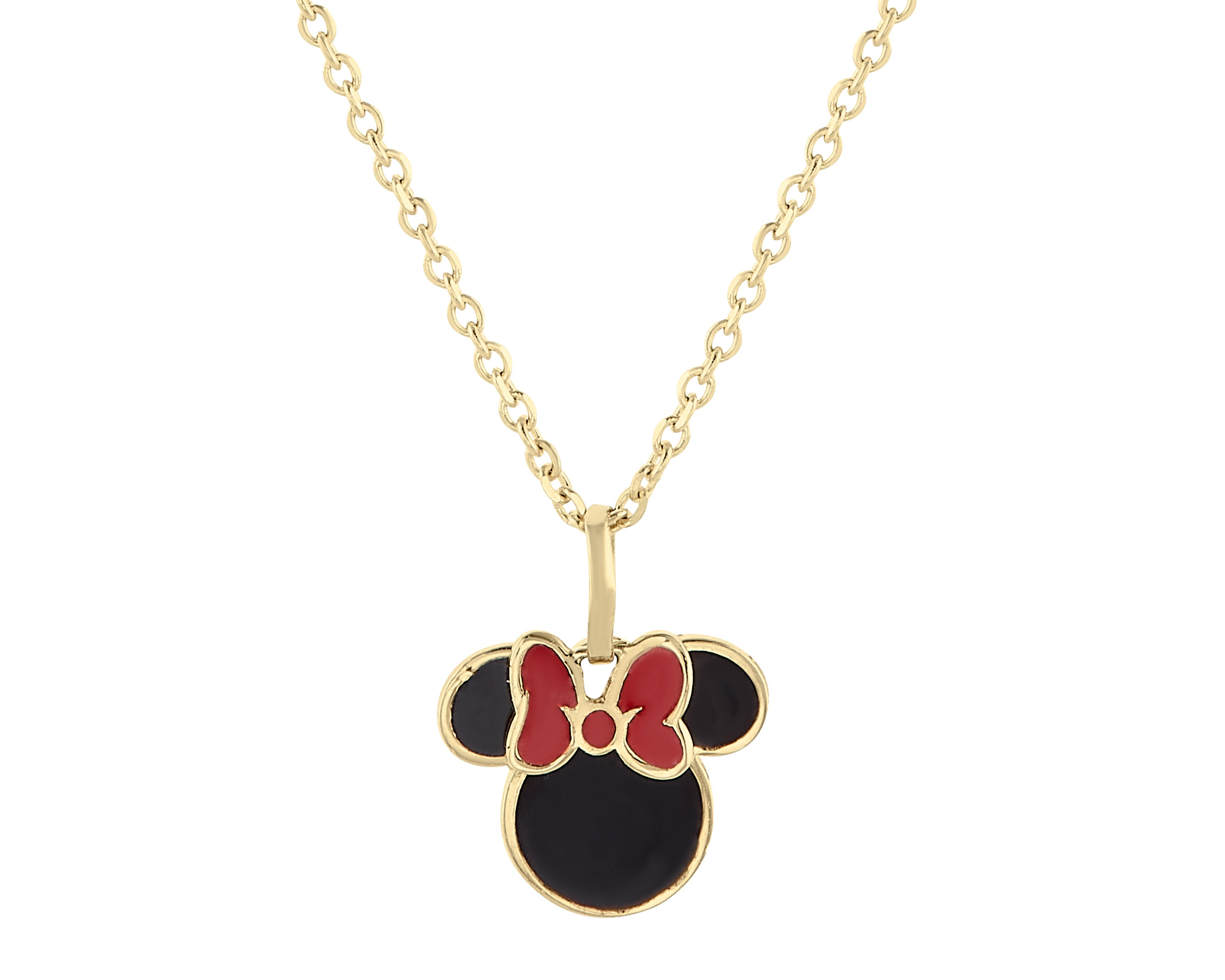 Foto 3 pulgar | Collar de Oro 10K Minnie Mouse Disney