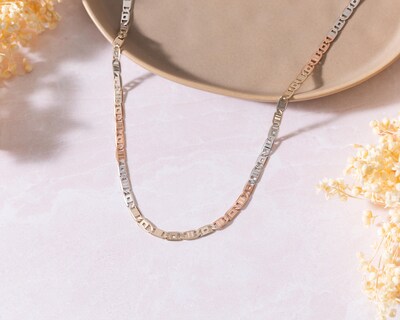 Foto 6 | Cadena de Chapa de Oro 18K Sentimientos
