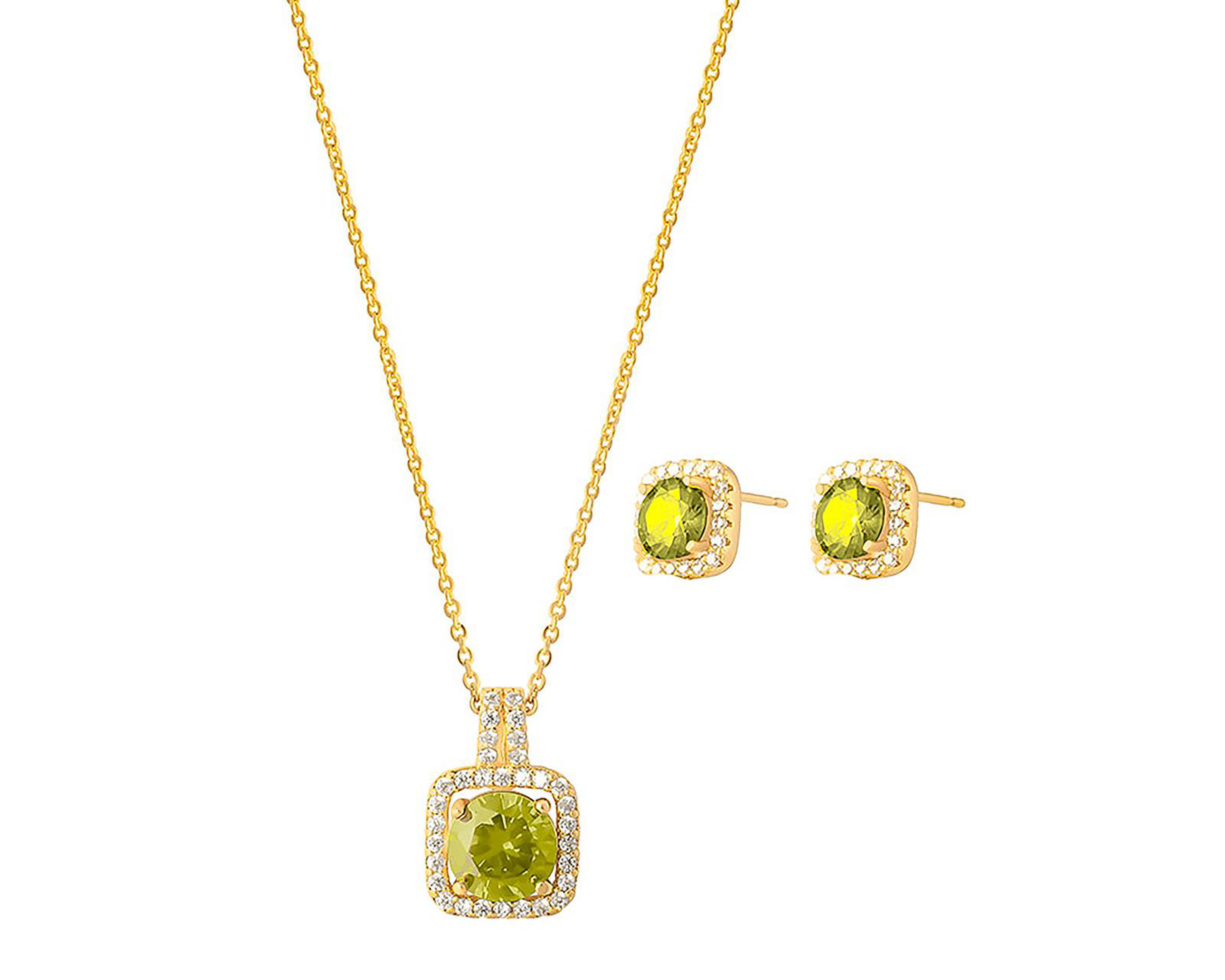 Foto 1 | Collar y Aretes de Chapa de Oro 18K Plafer