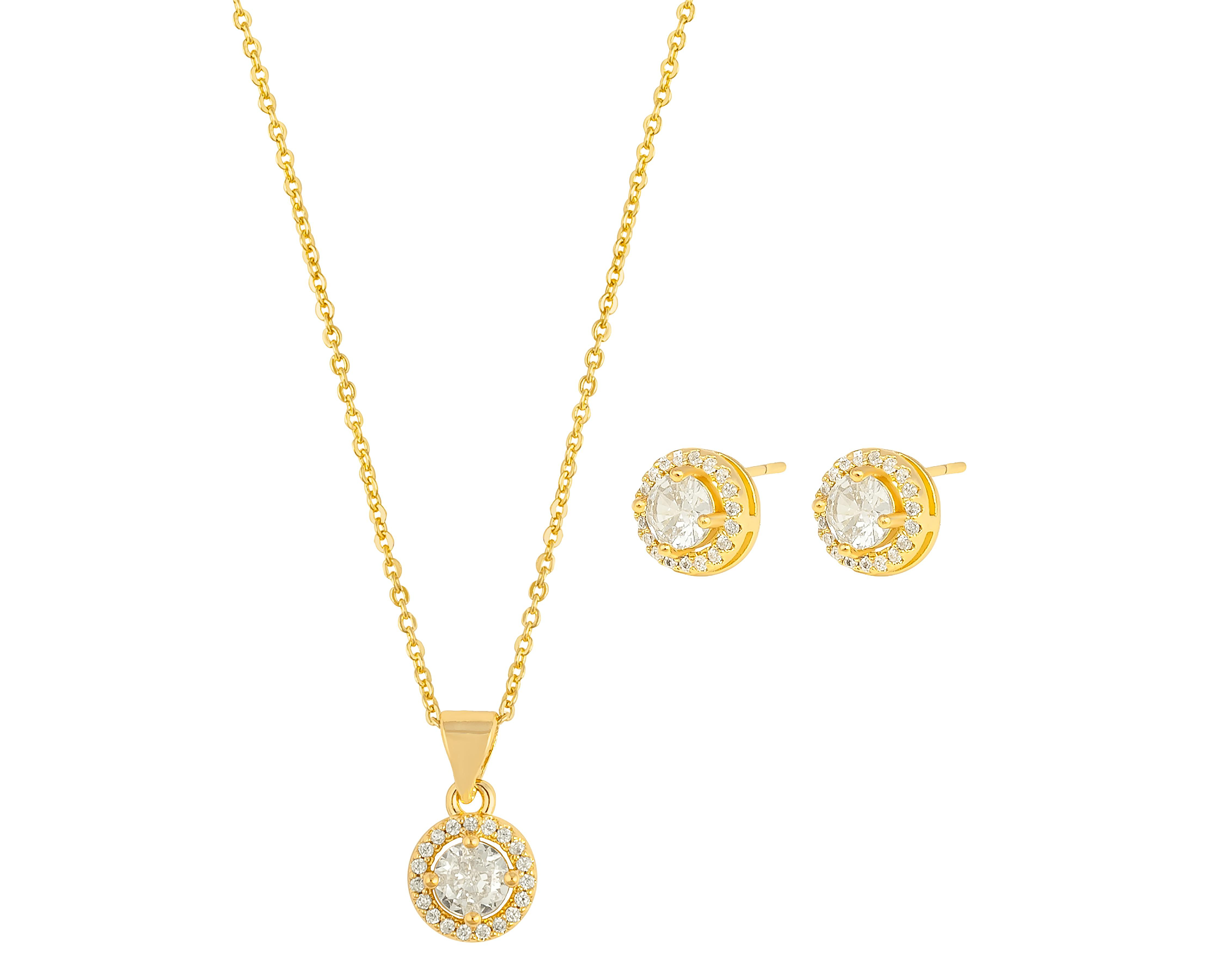 Foto 1 | Collar y Aretes de Chapa de Oro 18K Plafer