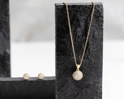 Foto 5 | Collar y Aretes de Chapa de Oro 18K Plafer