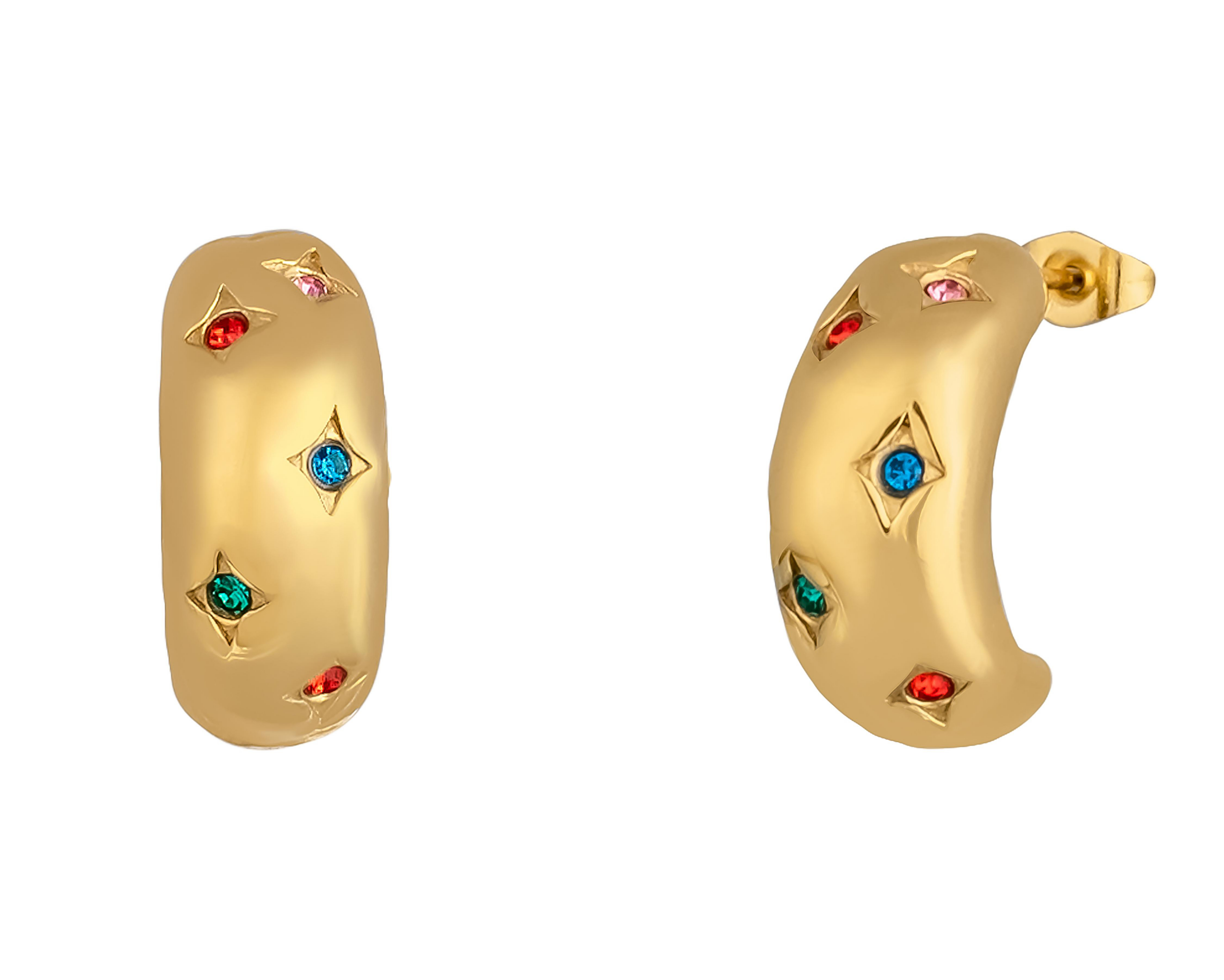 Foto 3 pulgar | Aretes de Acero Inoxidable Jennifer Lopez