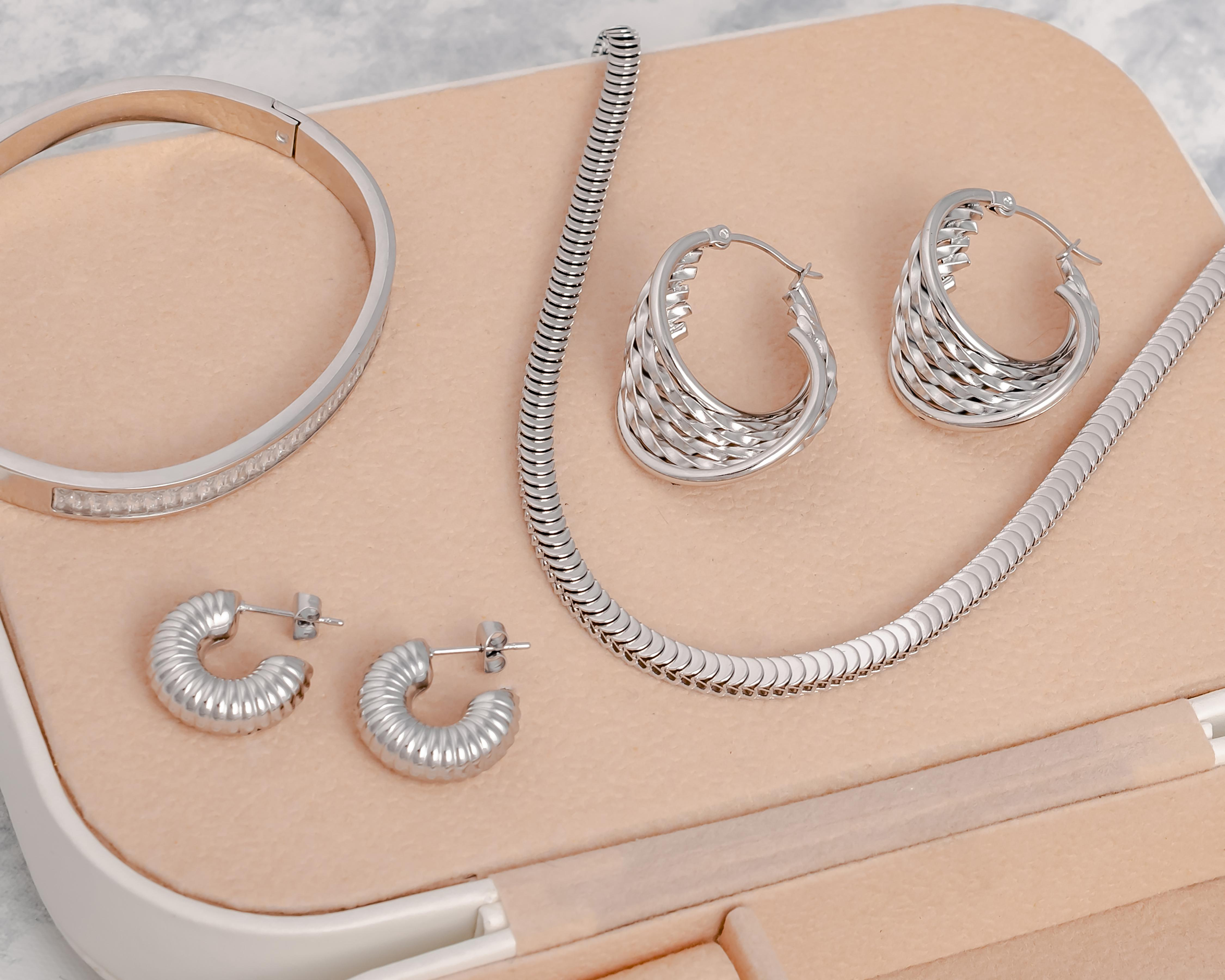 Foto 6 | Aretes de Acero Inoxidable Jennifer Lopez