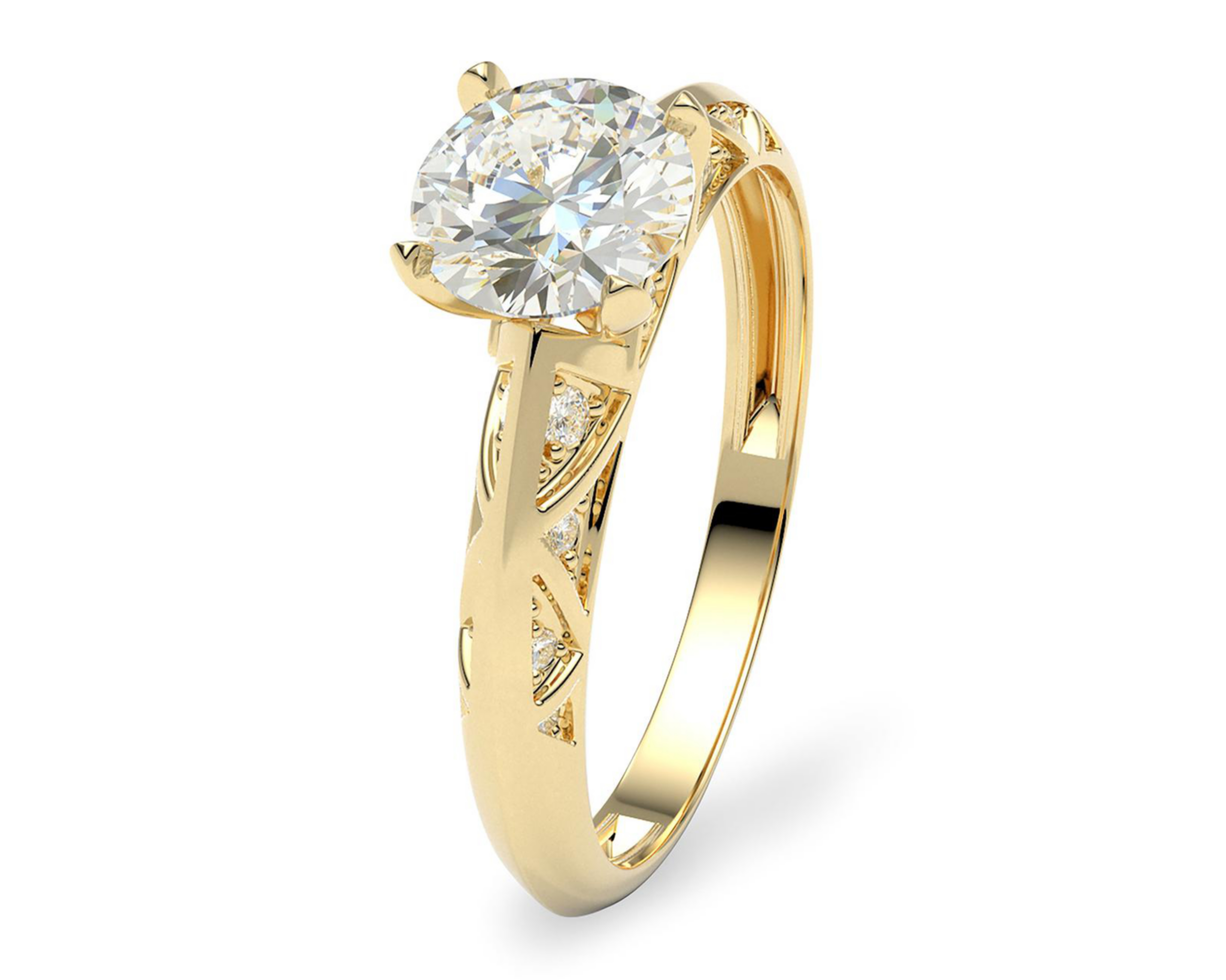 Anillo De Compromiso de Oro 14K Talla 6 - 6.5