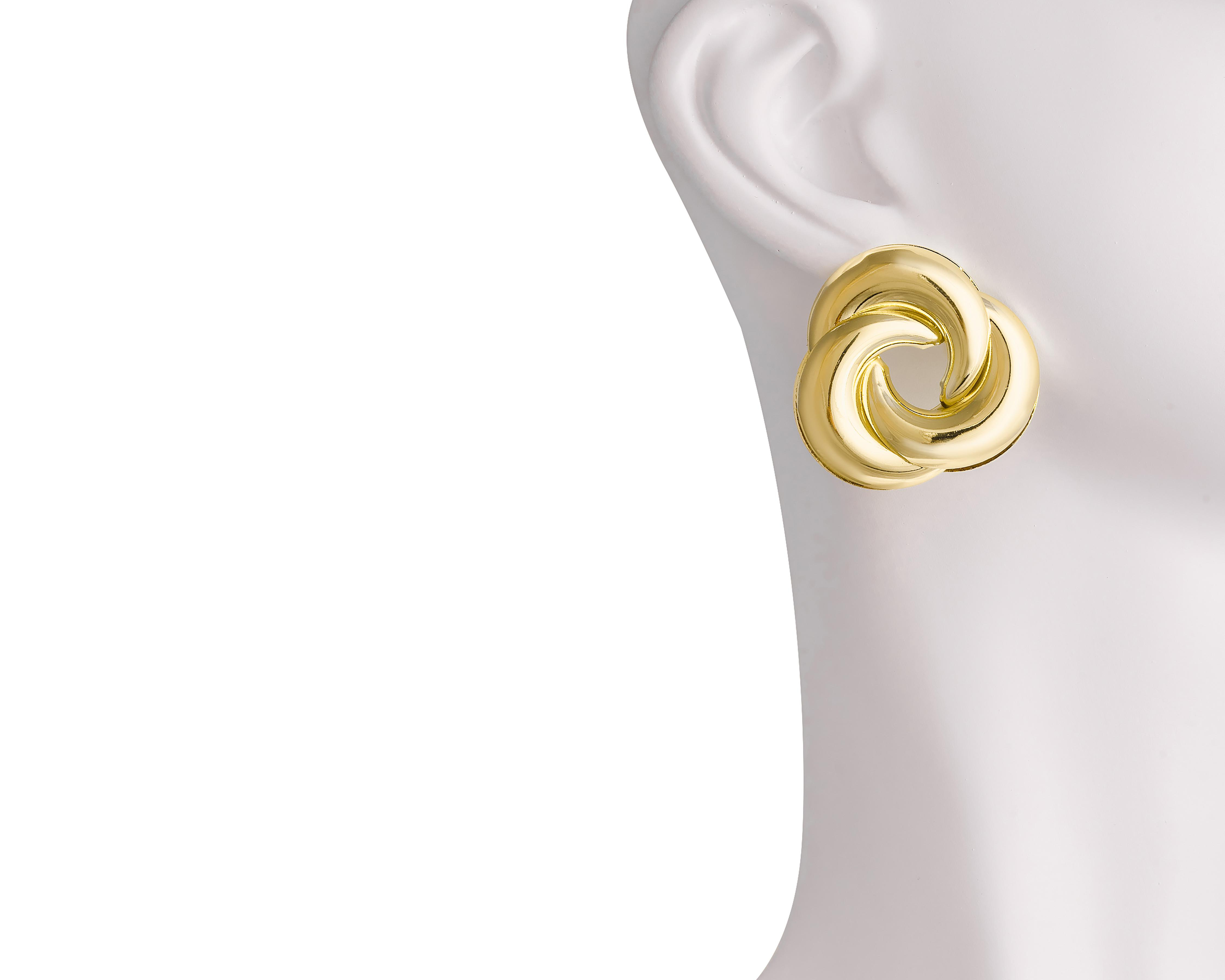 Foto 5 pulgar | Aretes de Chapa de Oro 18K Plafer