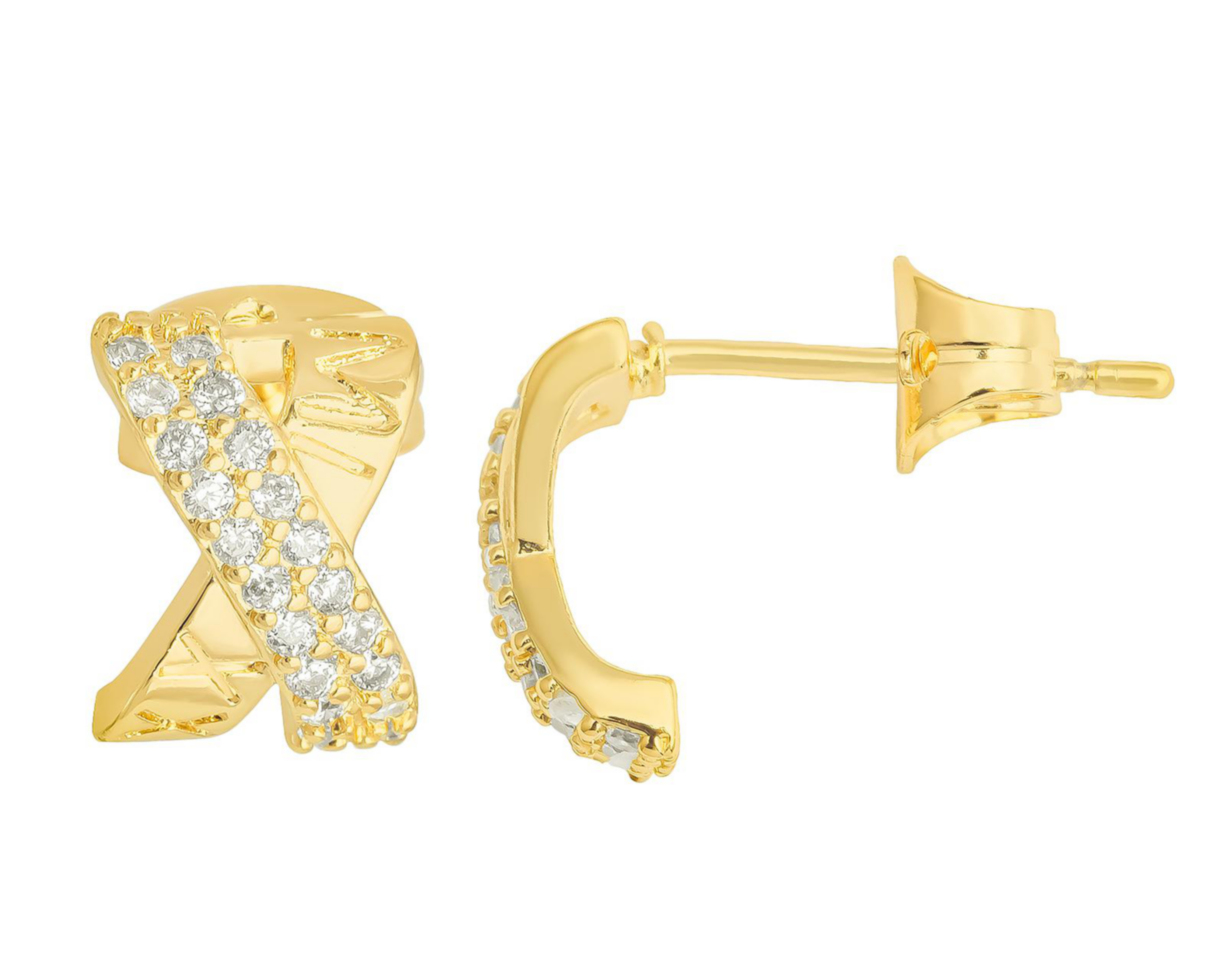 Aretes Chapa de Oro 18k Plafer