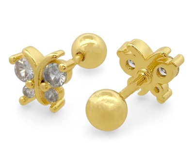 Foto 3 | Broqueles de Chapa de Oro 18K Sentimientos