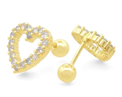 Foto 3 | Broqueles de Chapa de Oro 18K Sentimientos