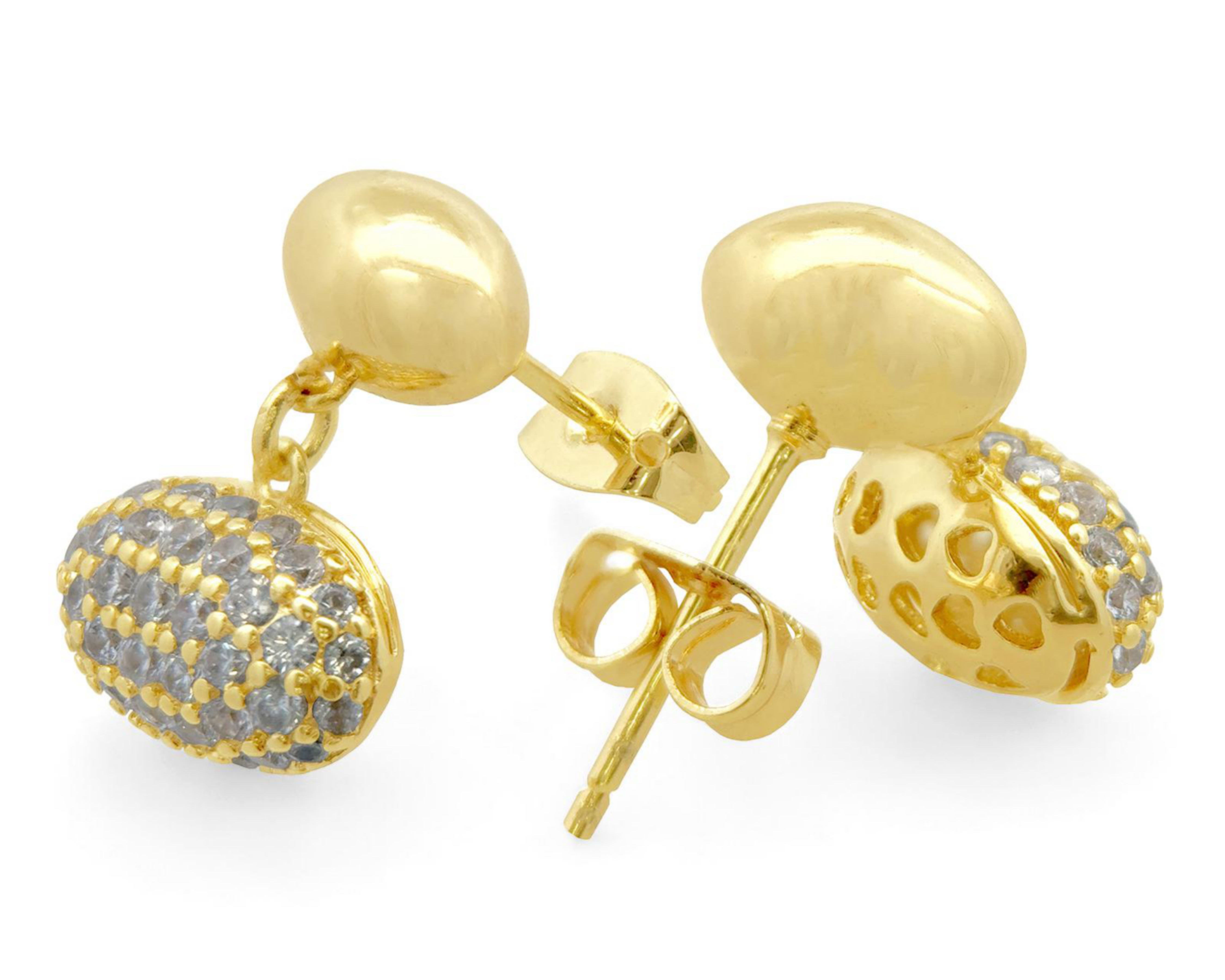 Foto 4 pulgar | Aretes de Chapa de Oro 18K Sentimientos