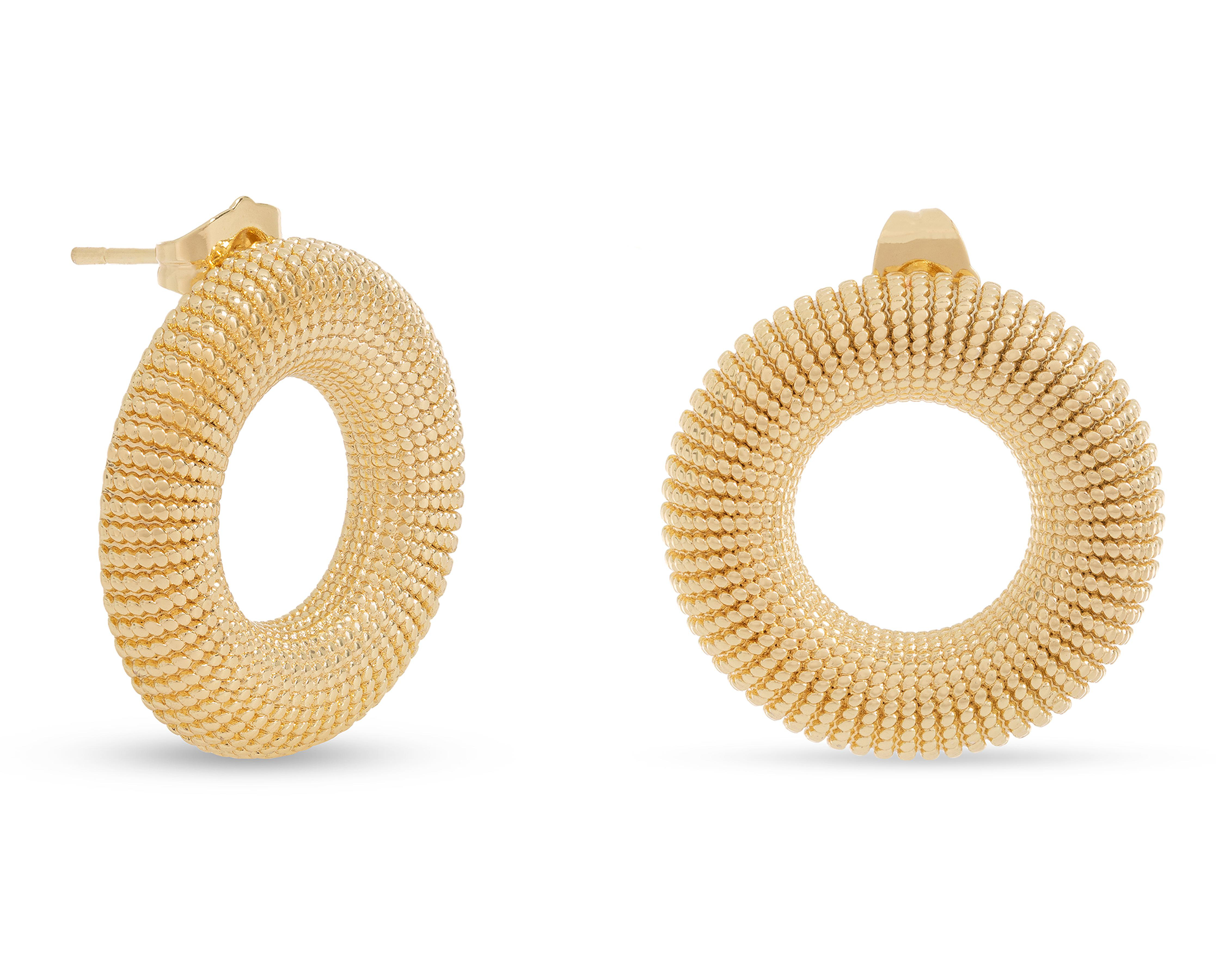 Aretes de Chapa de Oro 18k Steeltime