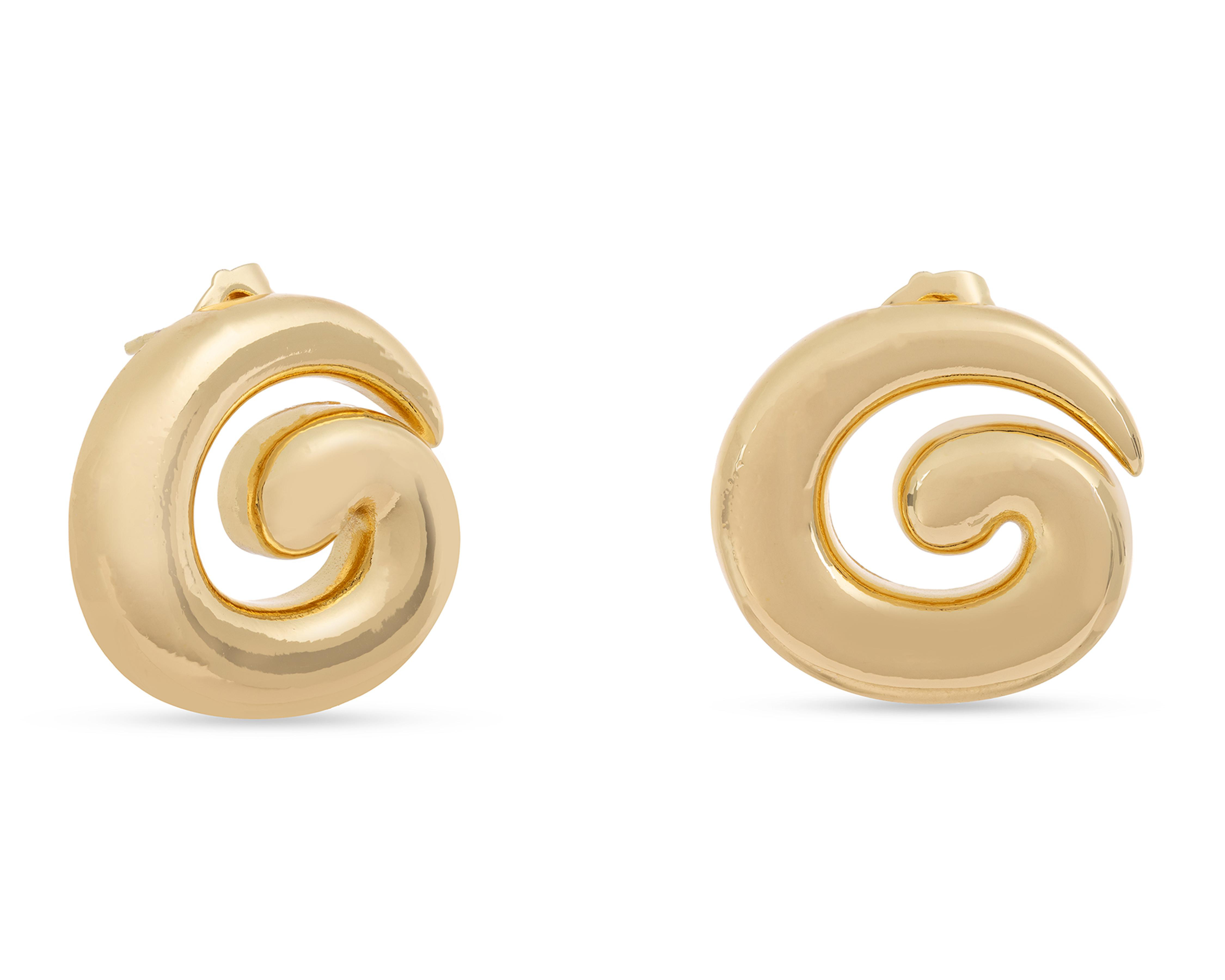 Aretes de Chapa de Oro 18k Steeltime