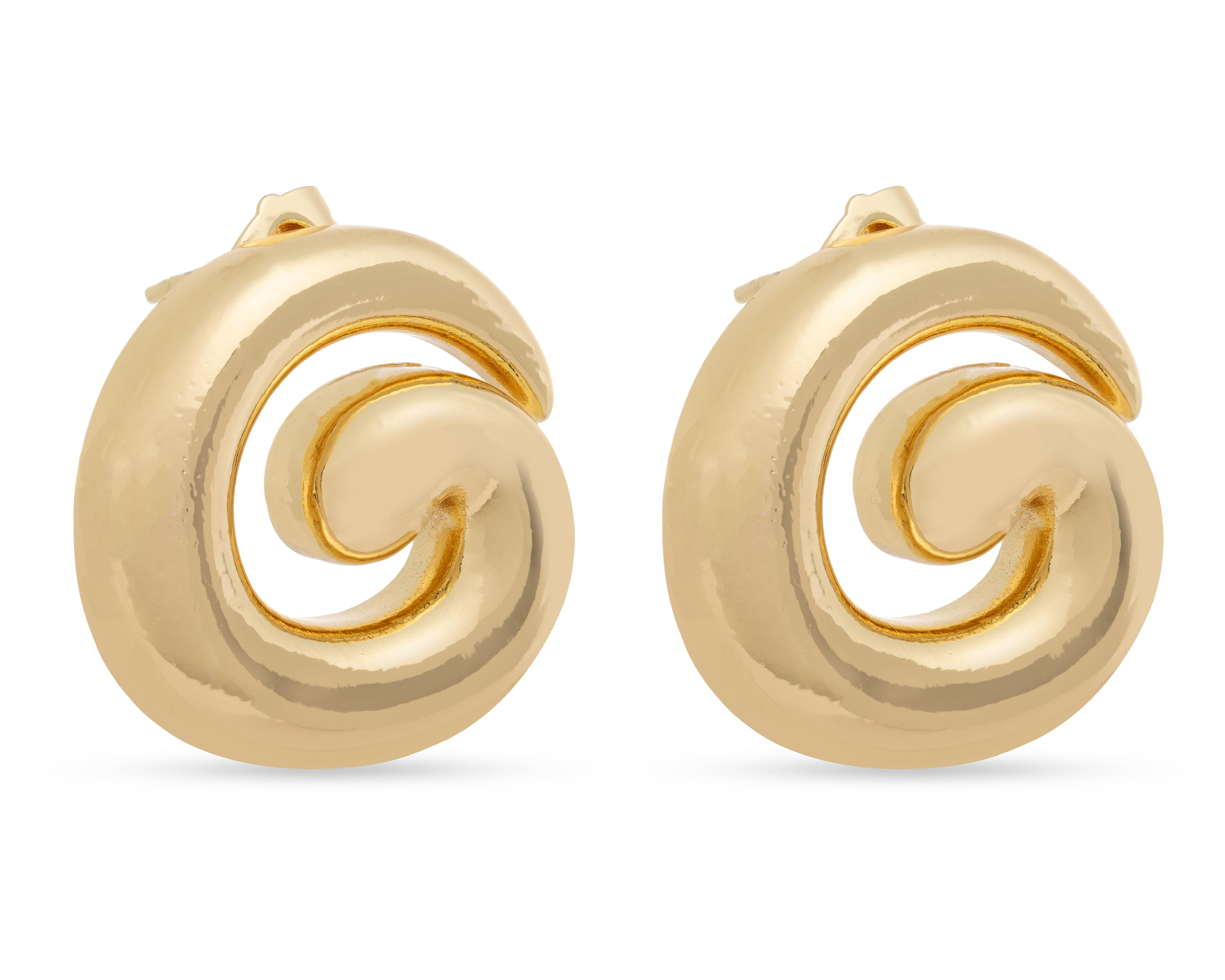 Foto 3 pulgar | Aretes de Chapa de Oro 18k Steeltime