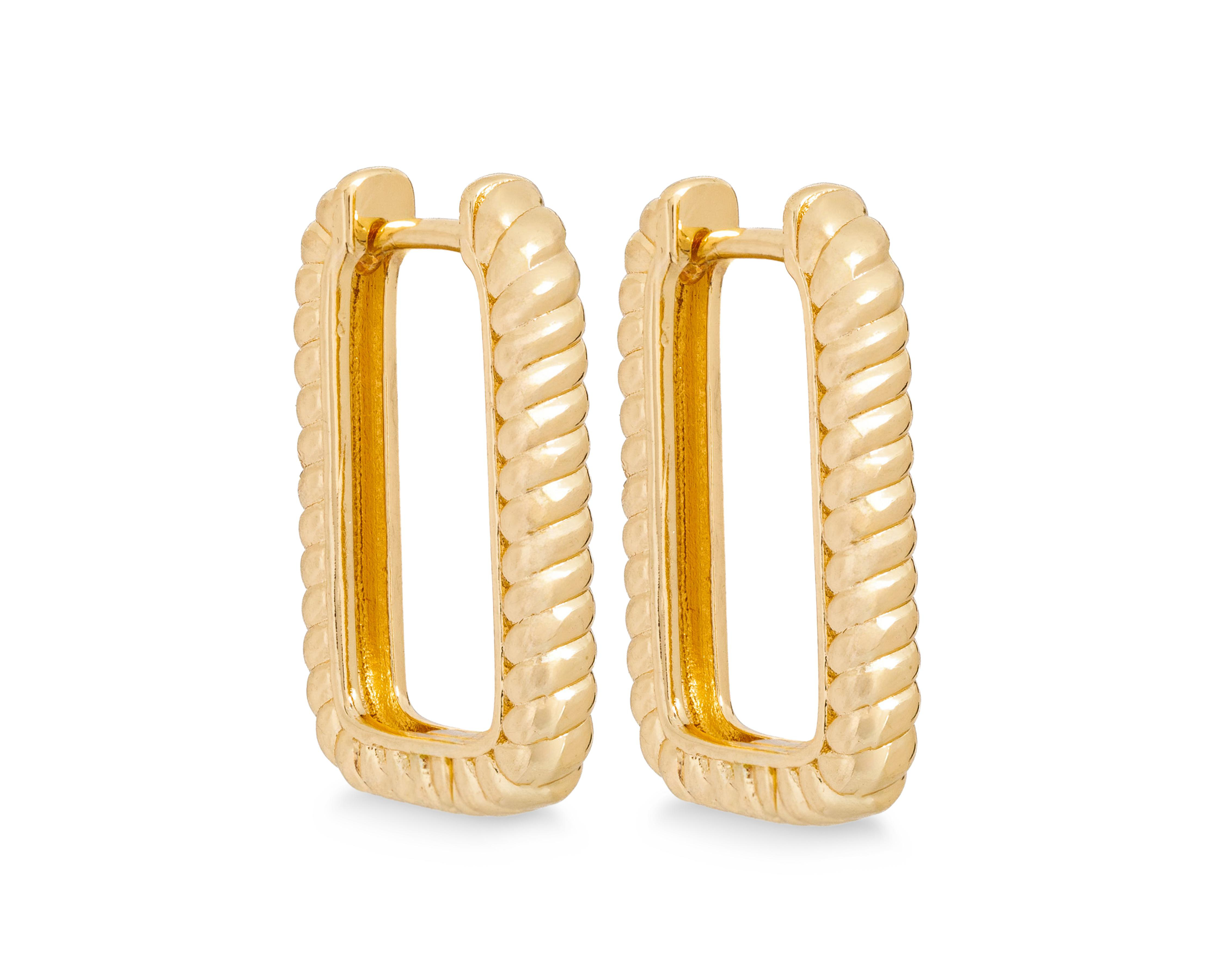 Foto 3 pulgar | Aretes de Chapa de Oro 14K Jennifer Lopez