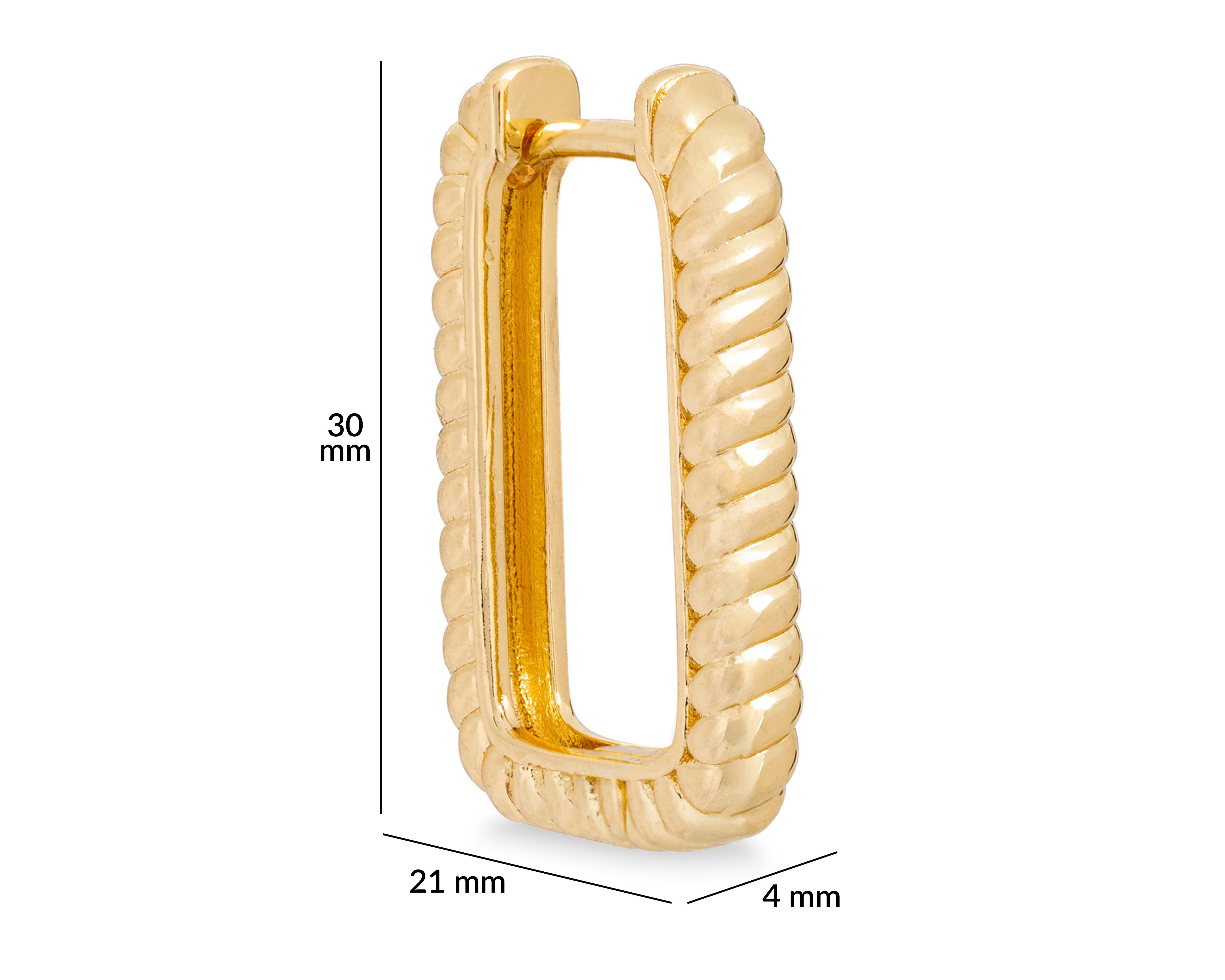 Foto 6 pulgar | Aretes de Chapa de Oro 14K Jennifer Lopez