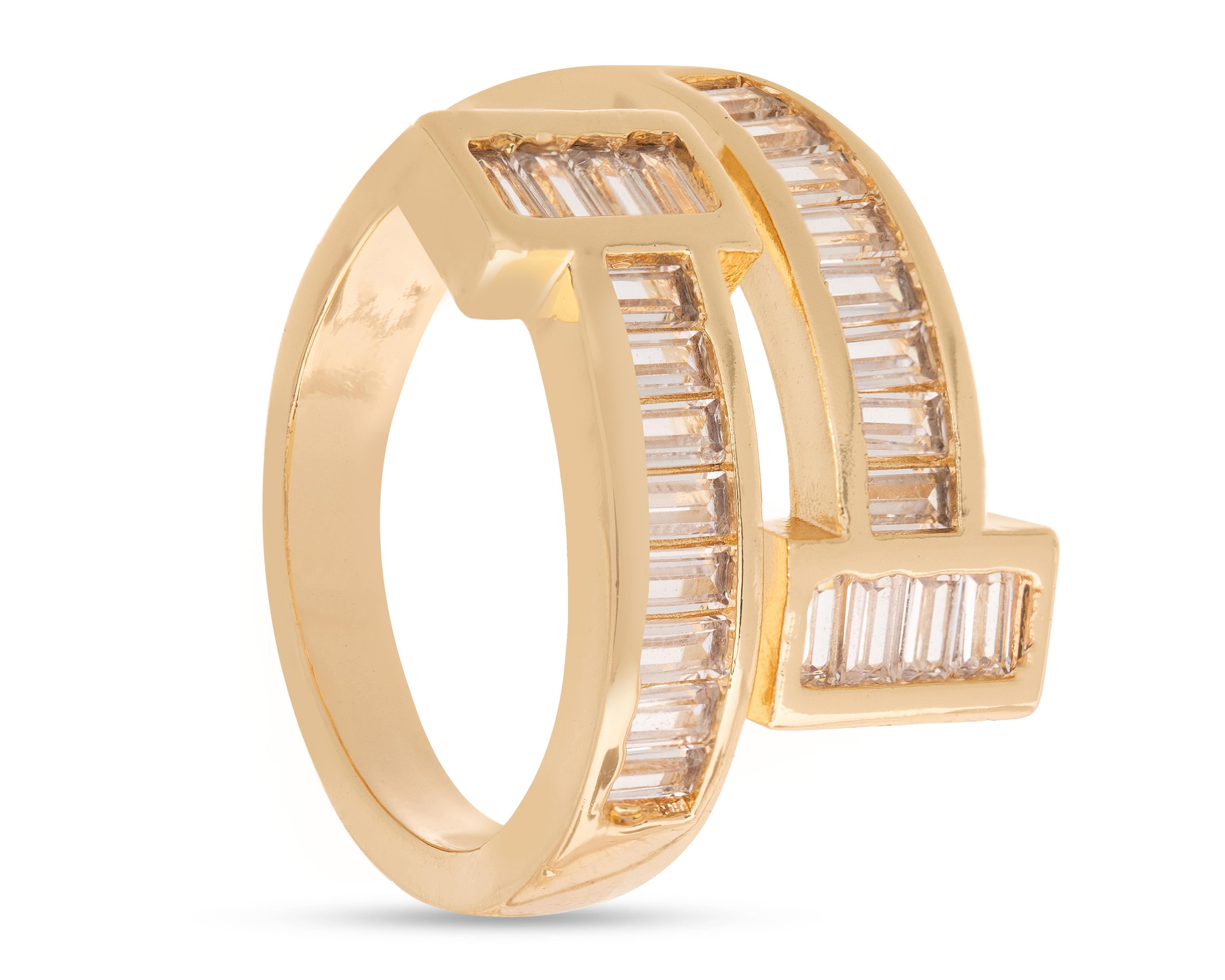 Anillo de Chapa de Oro 14K Jennifer Lopez