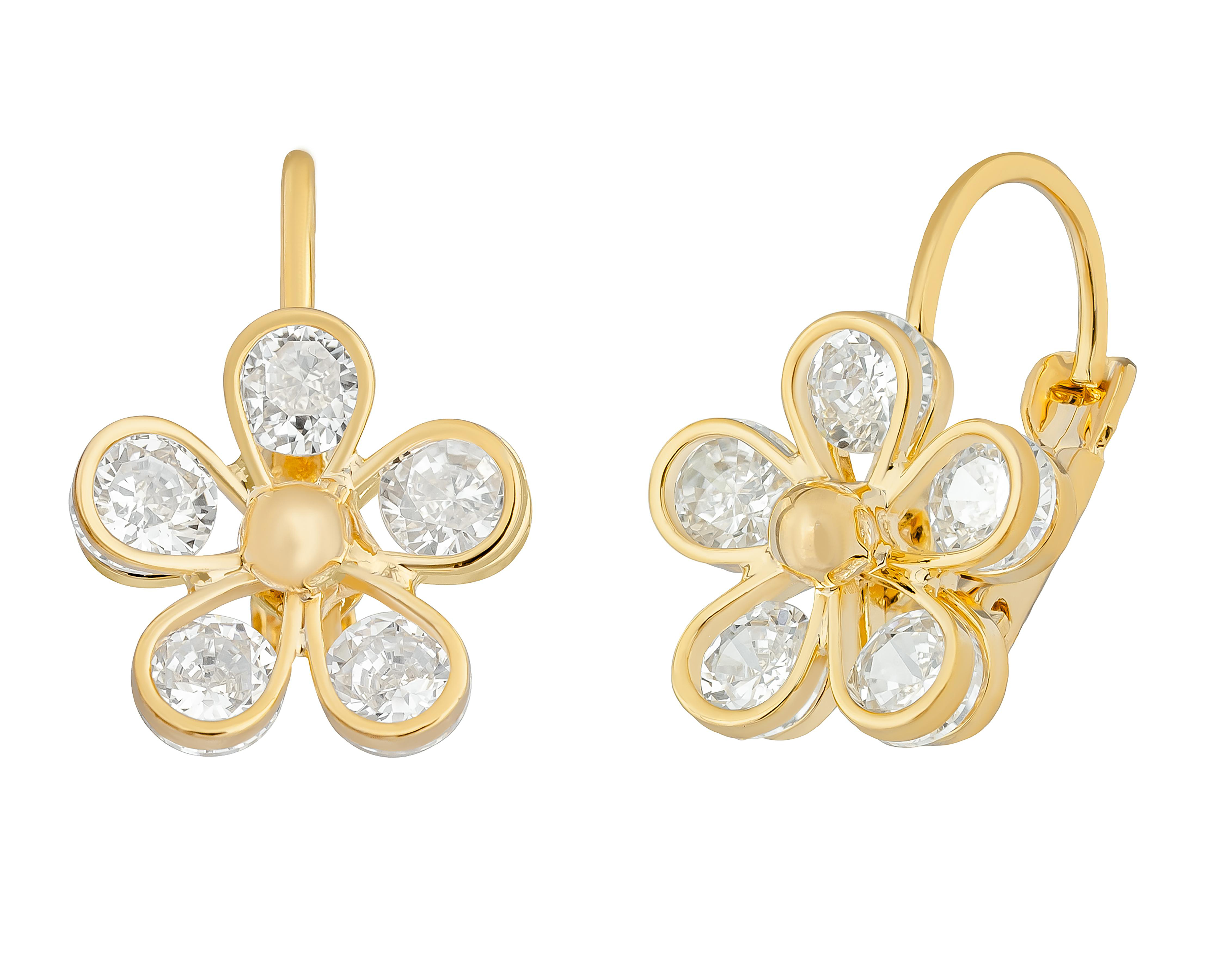 Foto 3 pulgar | Aretes de Chapa de Oro 18k Plafer