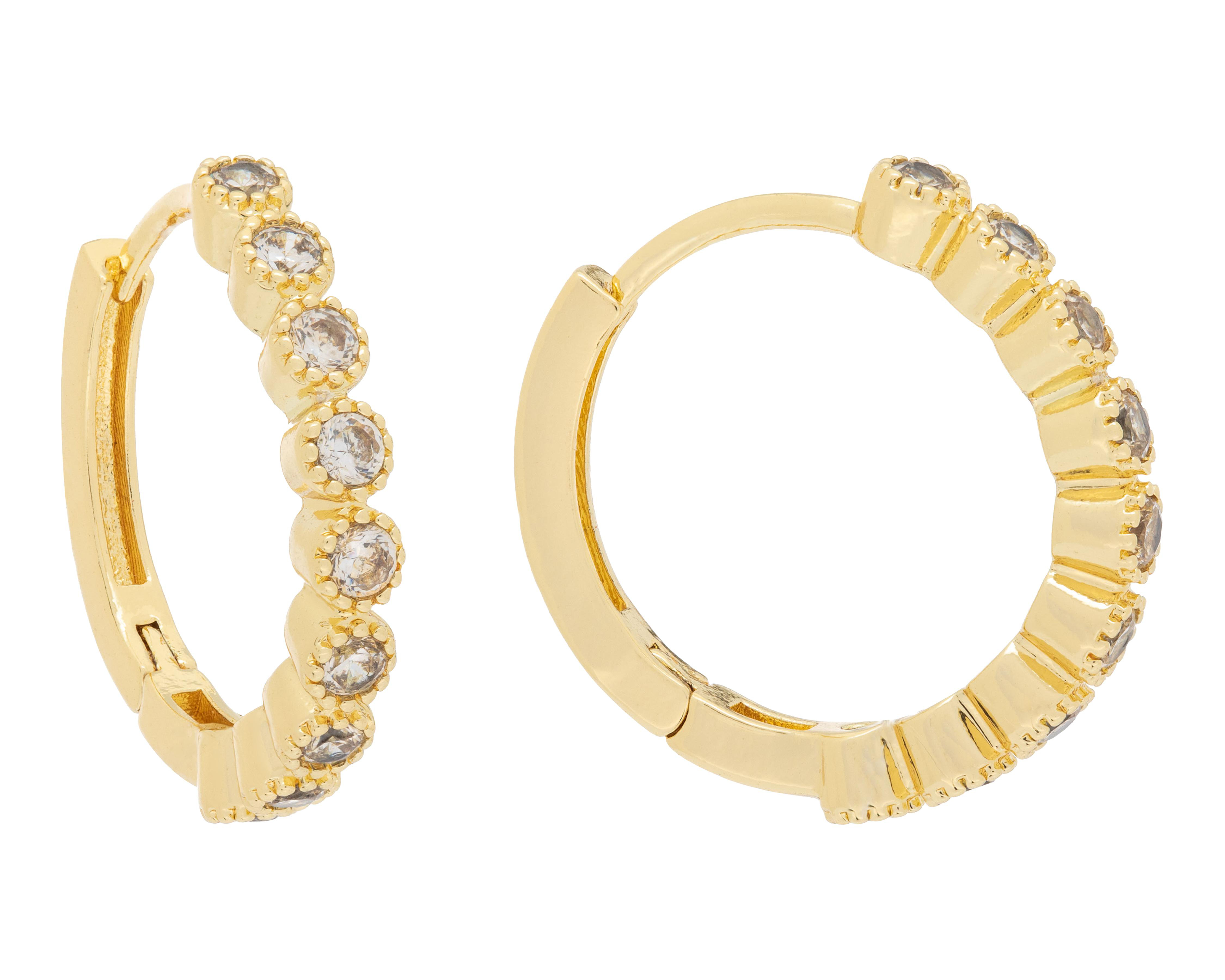 Foto 2 pulgar | Aretes Chapa de Oro 18k NK