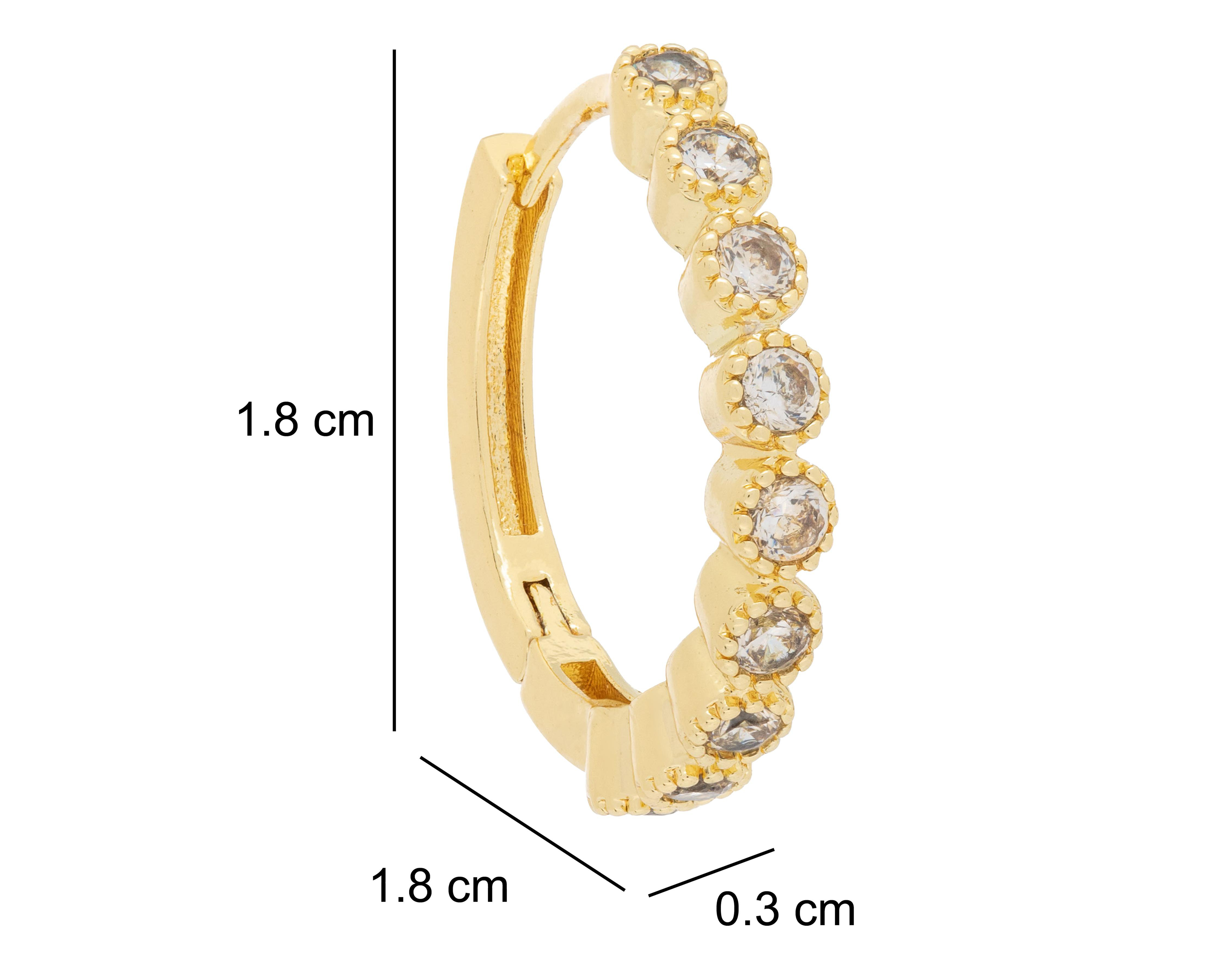 Foto 6 pulgar | Aretes Chapa de Oro 18k NK