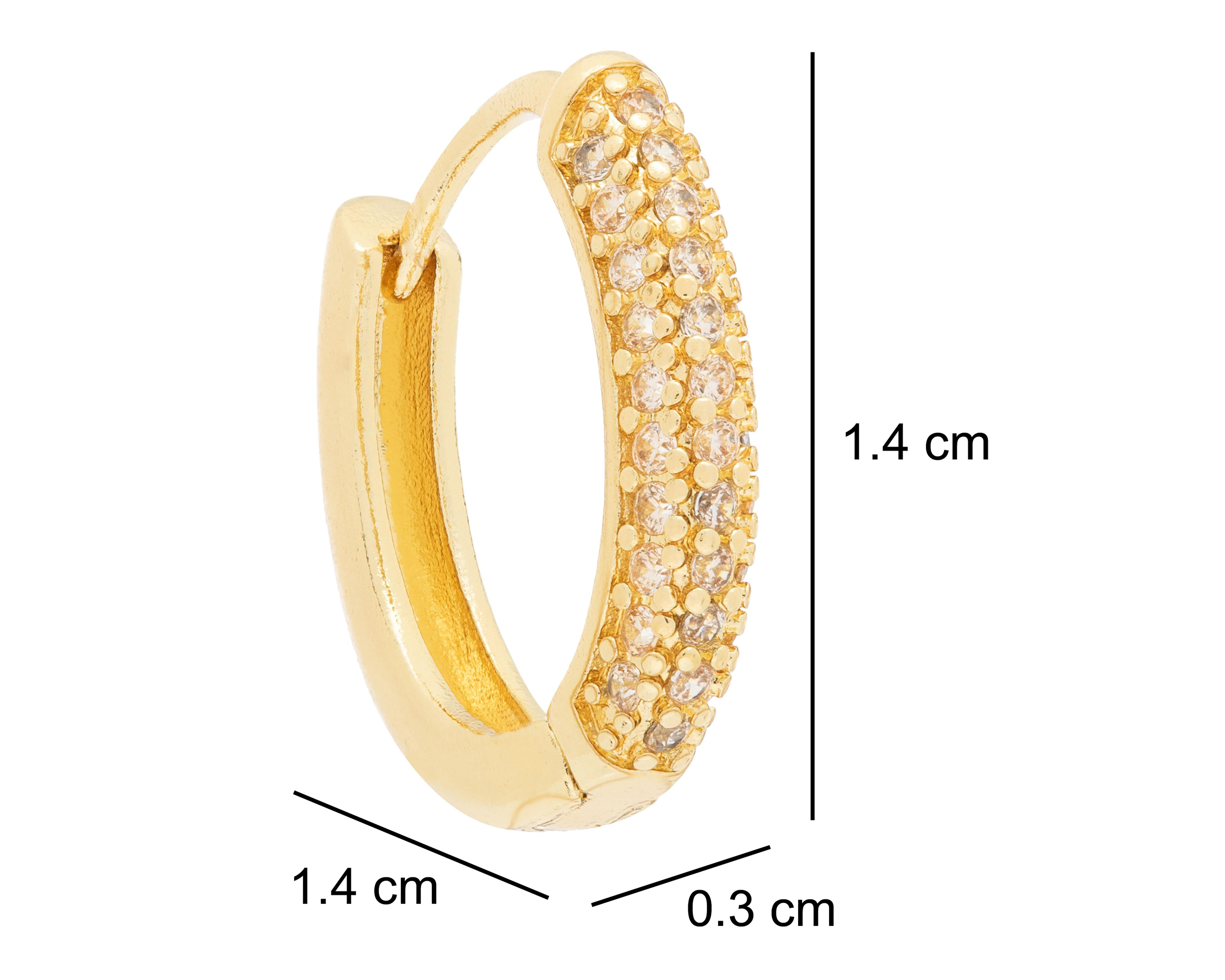Foto 6 pulgar | Aretes Chapa de Oro 18k NK