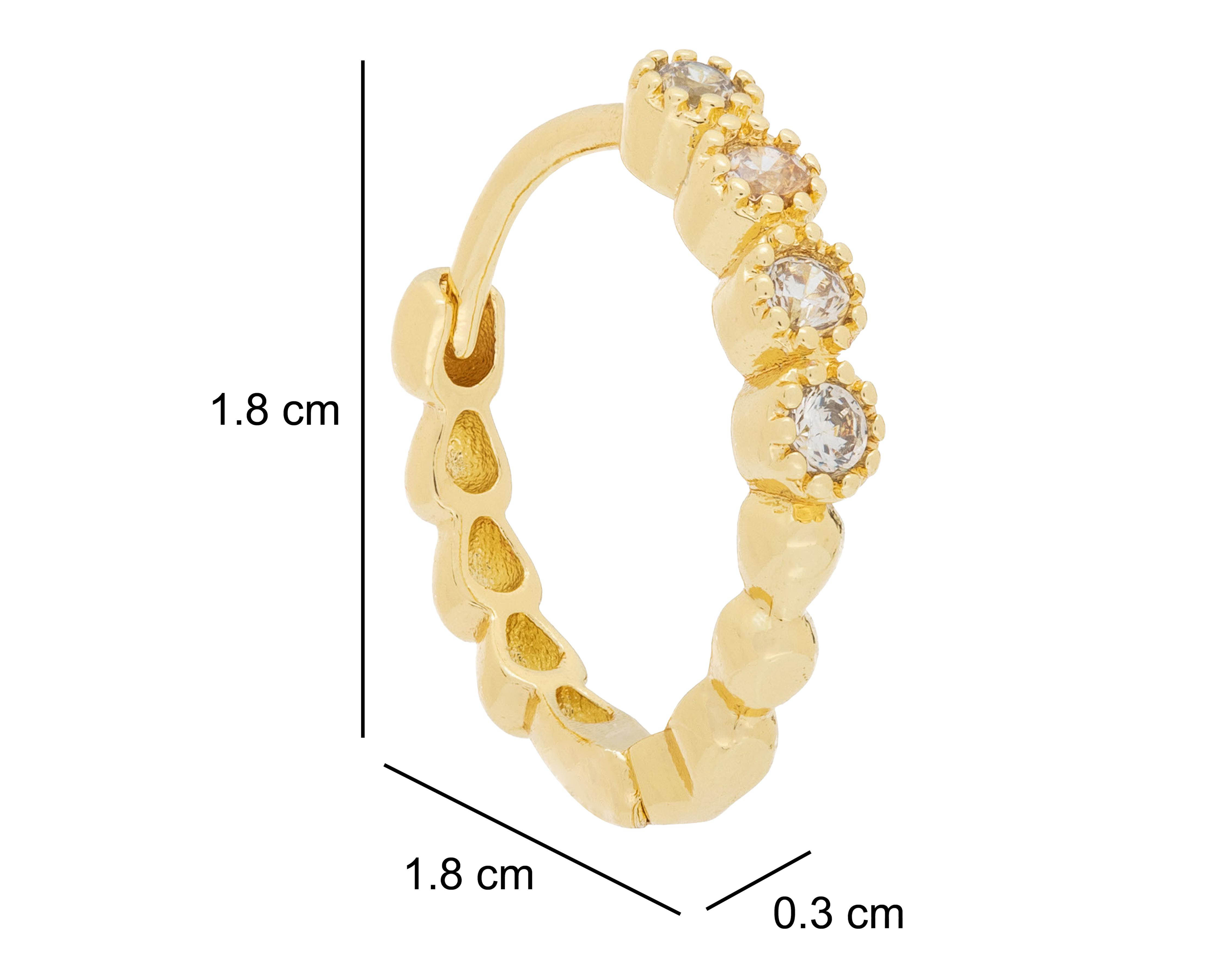 Foto 6 pulgar | Arracadas Chapa de Oro 18k NK