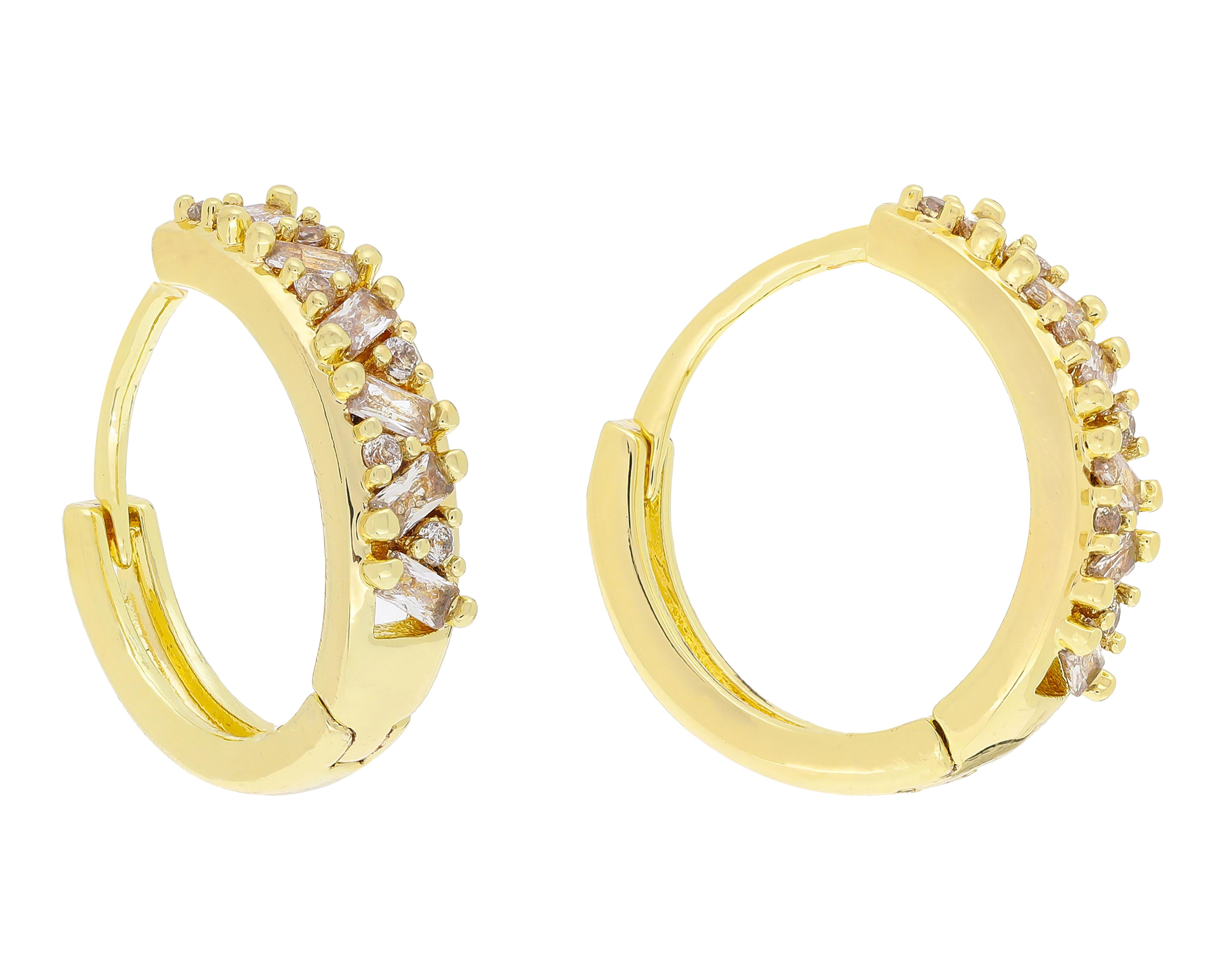 Aretes Chapa de Oro Steeltime