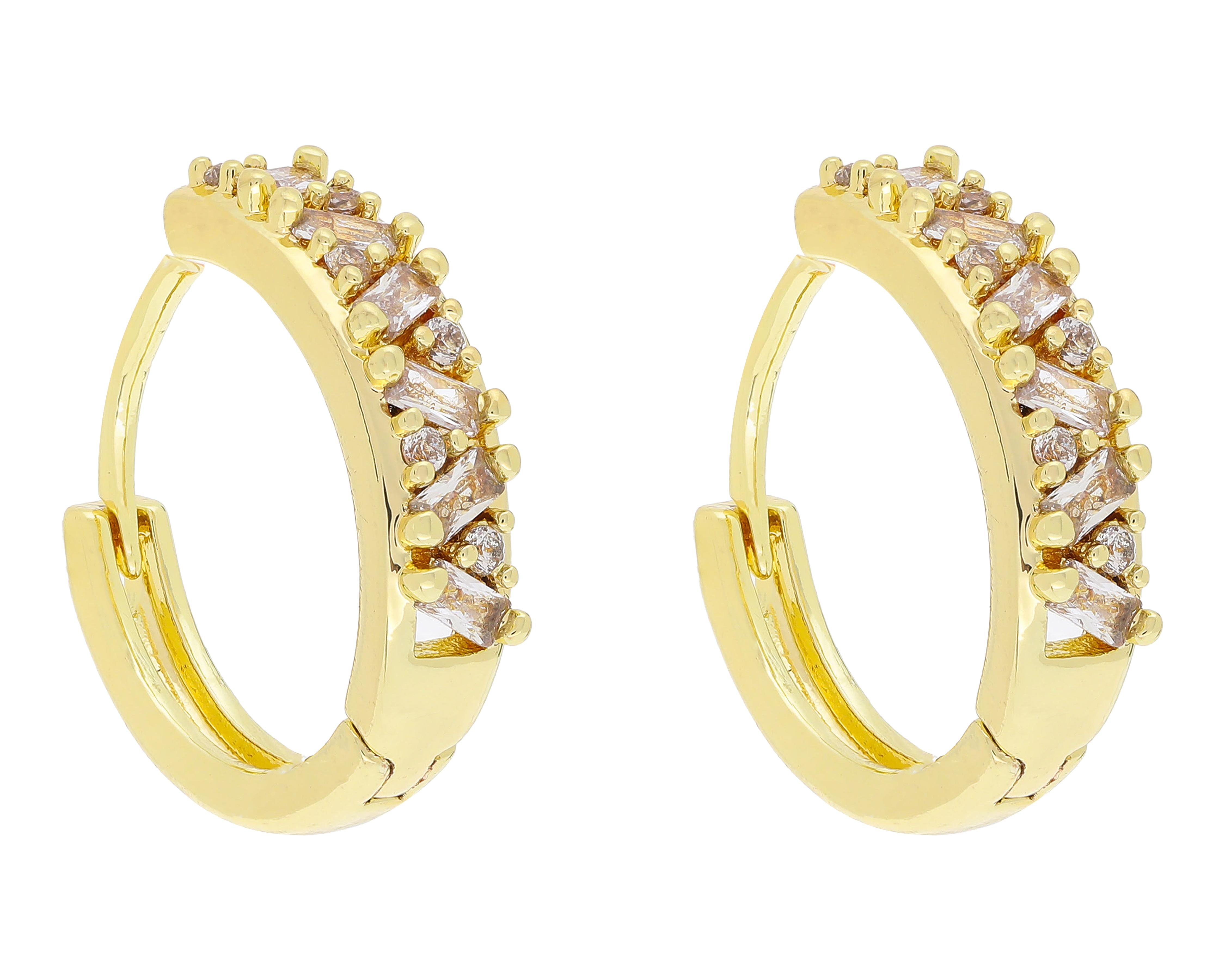 Foto 3 pulgar | Aretes Chapa de Oro Steeltime